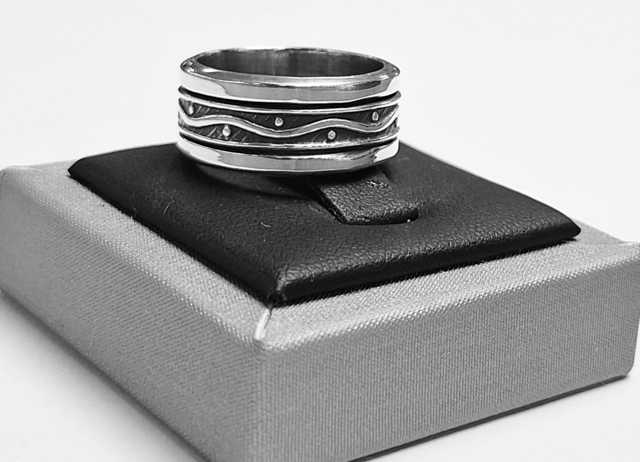 Anillo Anti Ansiedad en Plata Ley 925, sello de autenticidad Plata Ley .925