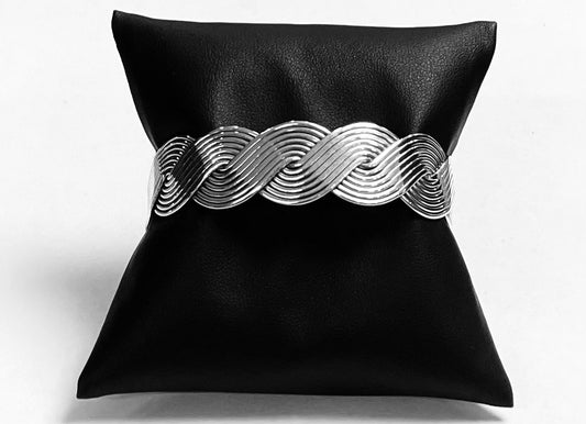 Brazalete Tejido en Plata Ley 925, vista frontal