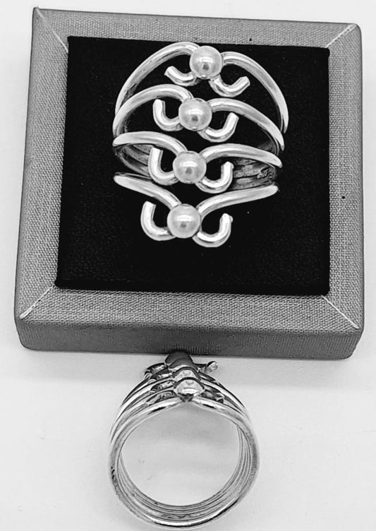 Anillo Plata Ley 925, vista frontal
