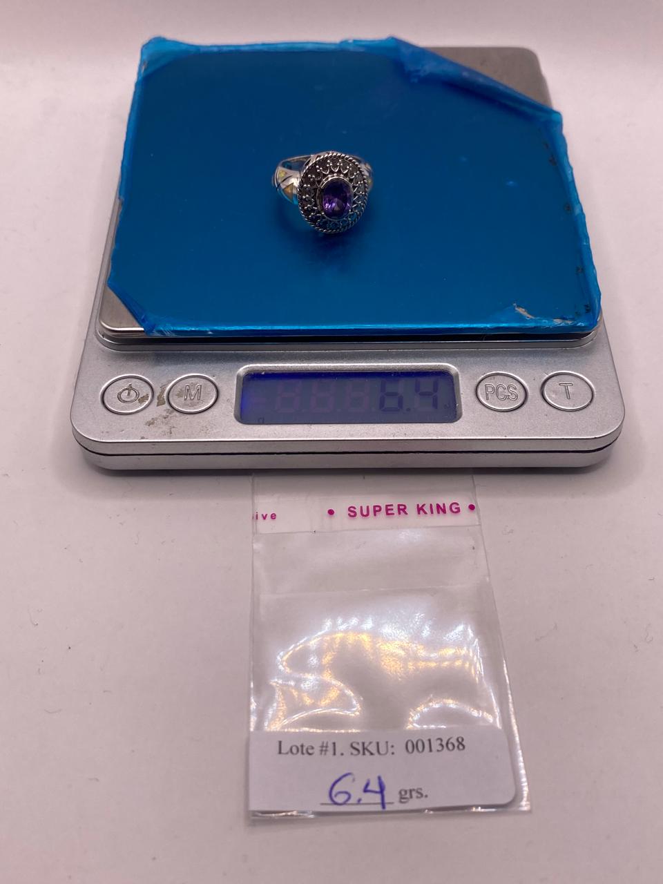 Anillo Artesanal con Ópalo de Fuego, Zirconia y Marquesita en Plata Ley .950, peso en gramos (báscula)