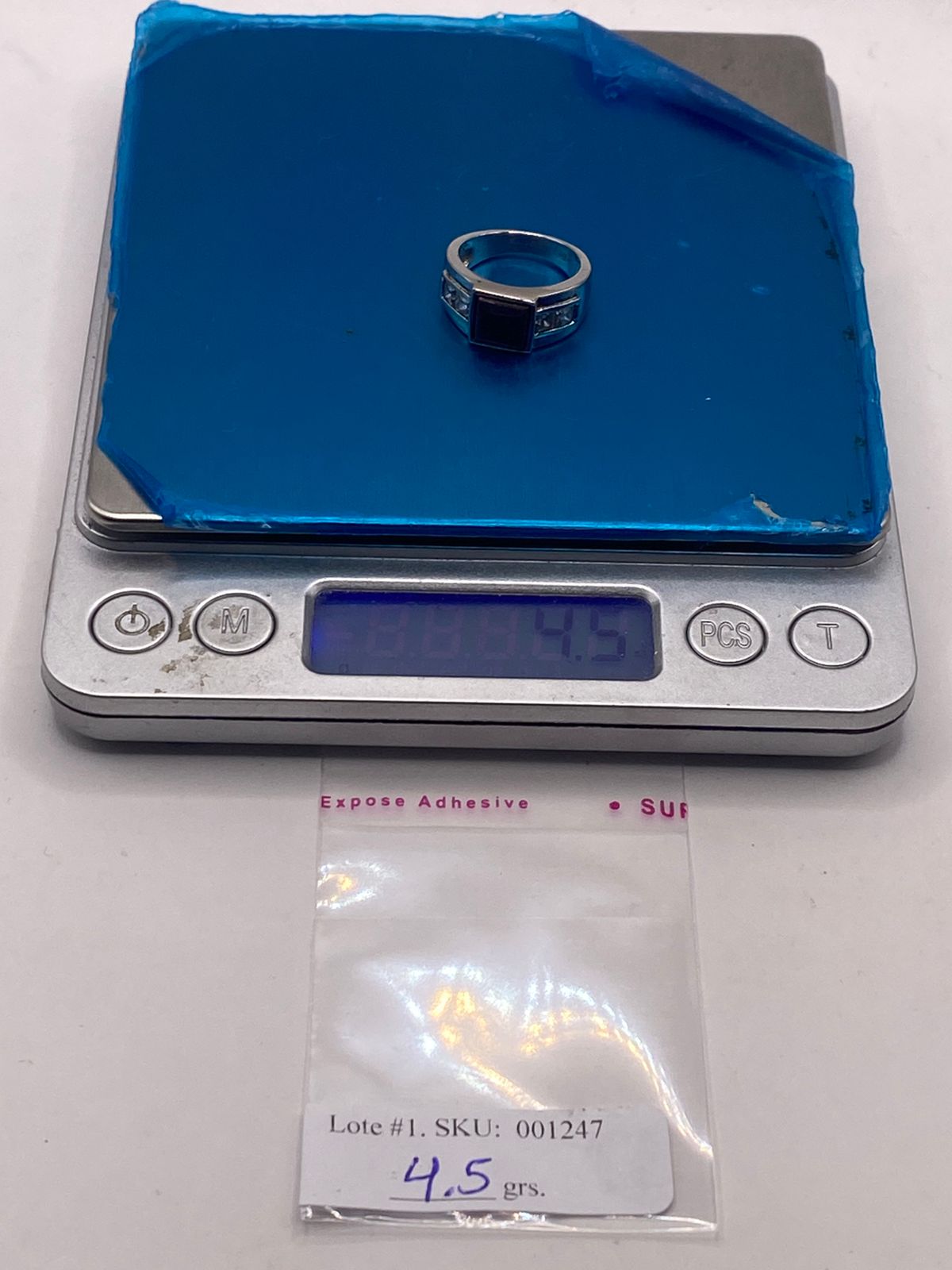 Anillo Clásico Ópalo Violeta-rosa & Zirconias Diamante Plata 925, peso en gramos (báscula)