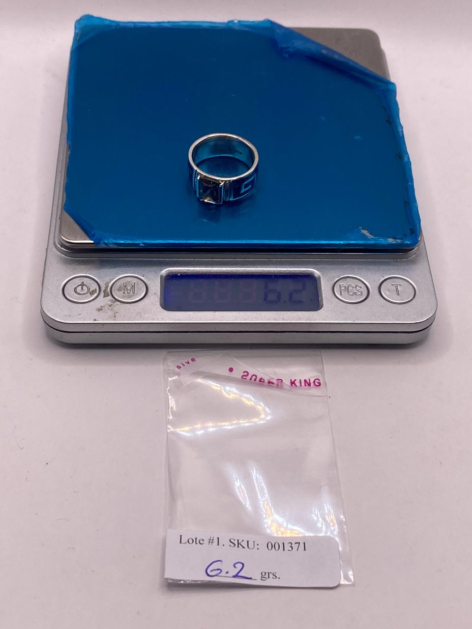 Anillo Greca en Plata Ley .950 con Γpalo de Fuego y Zirconia, peso en gramos (bΓ‘scula)
