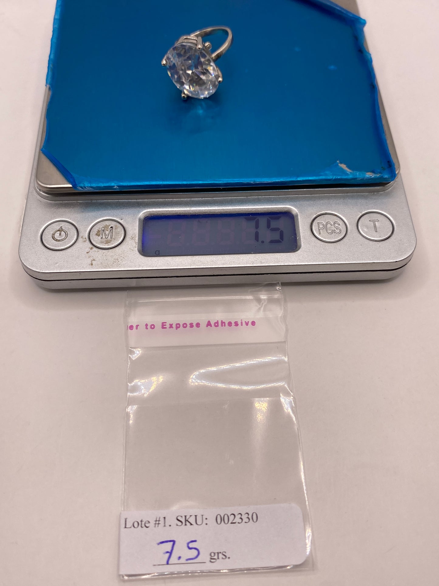 Anillo Solitario de Plata con Circonia Ovalada — Ajustable — foto 6
