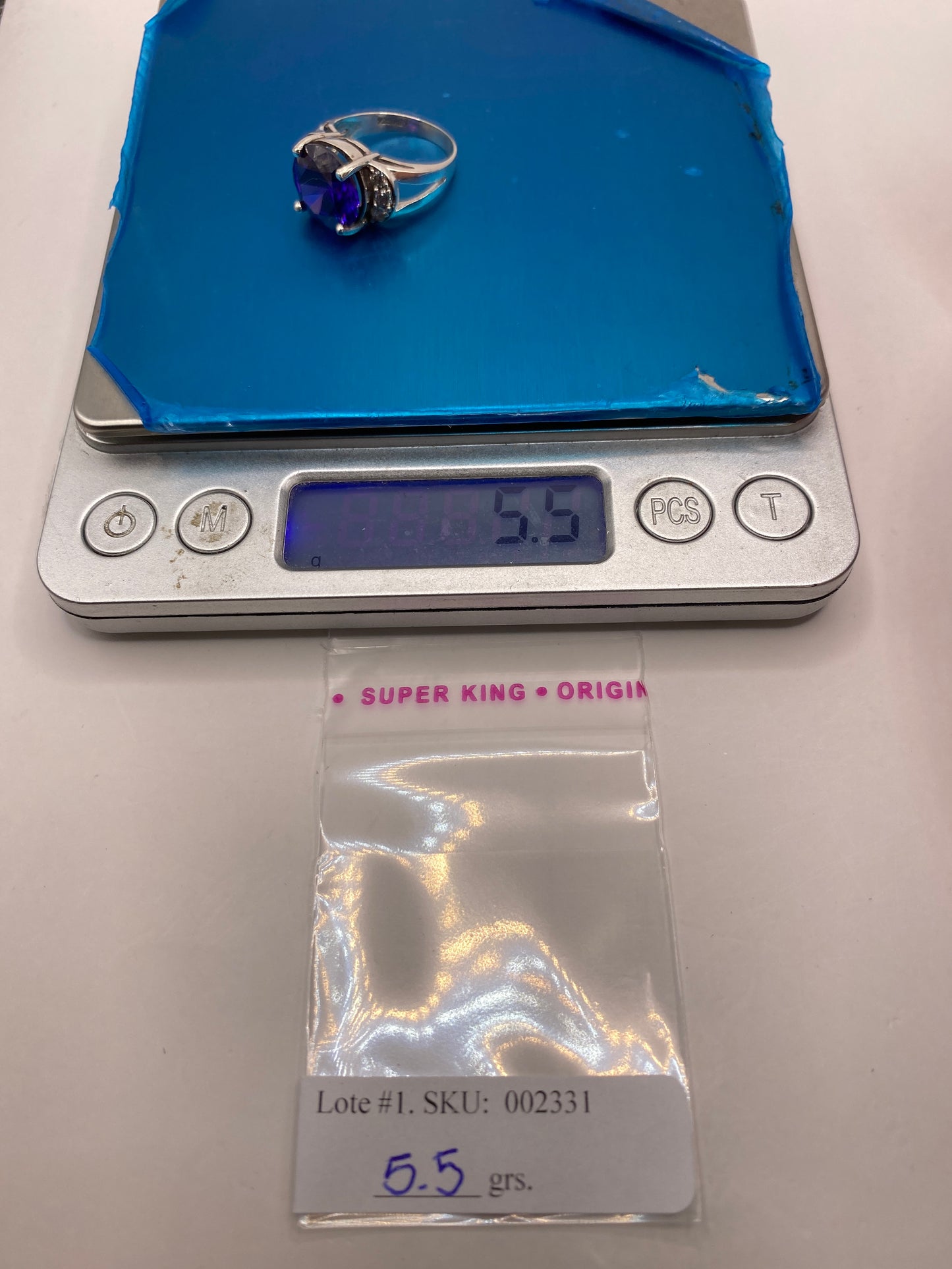 Anillo de Plata Solitario con Circonia Azul — Coctel Elegante — foto 6