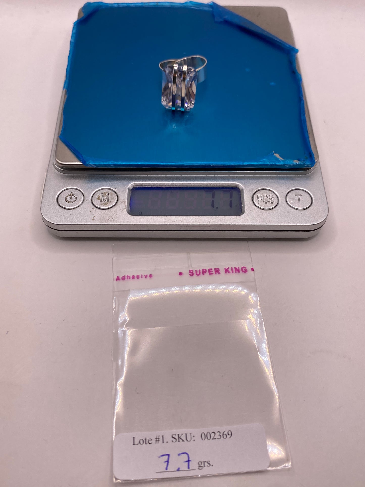 Anillo de Plata Solitario con Circonia Cristalina — Ajustable — foto 6