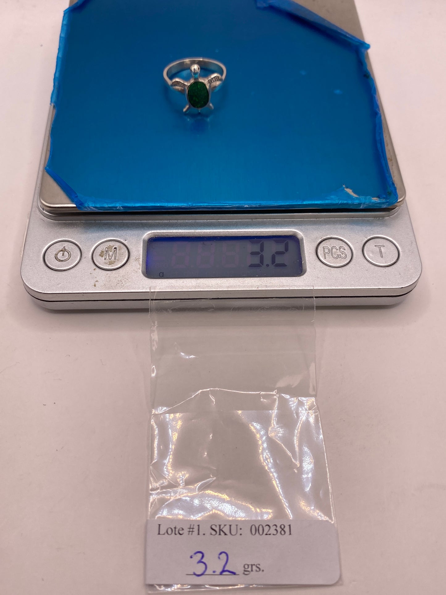 Anillo de Plata Tortuga con Ópalo de Fuego Verde — Étnicos Taxco — foto 6