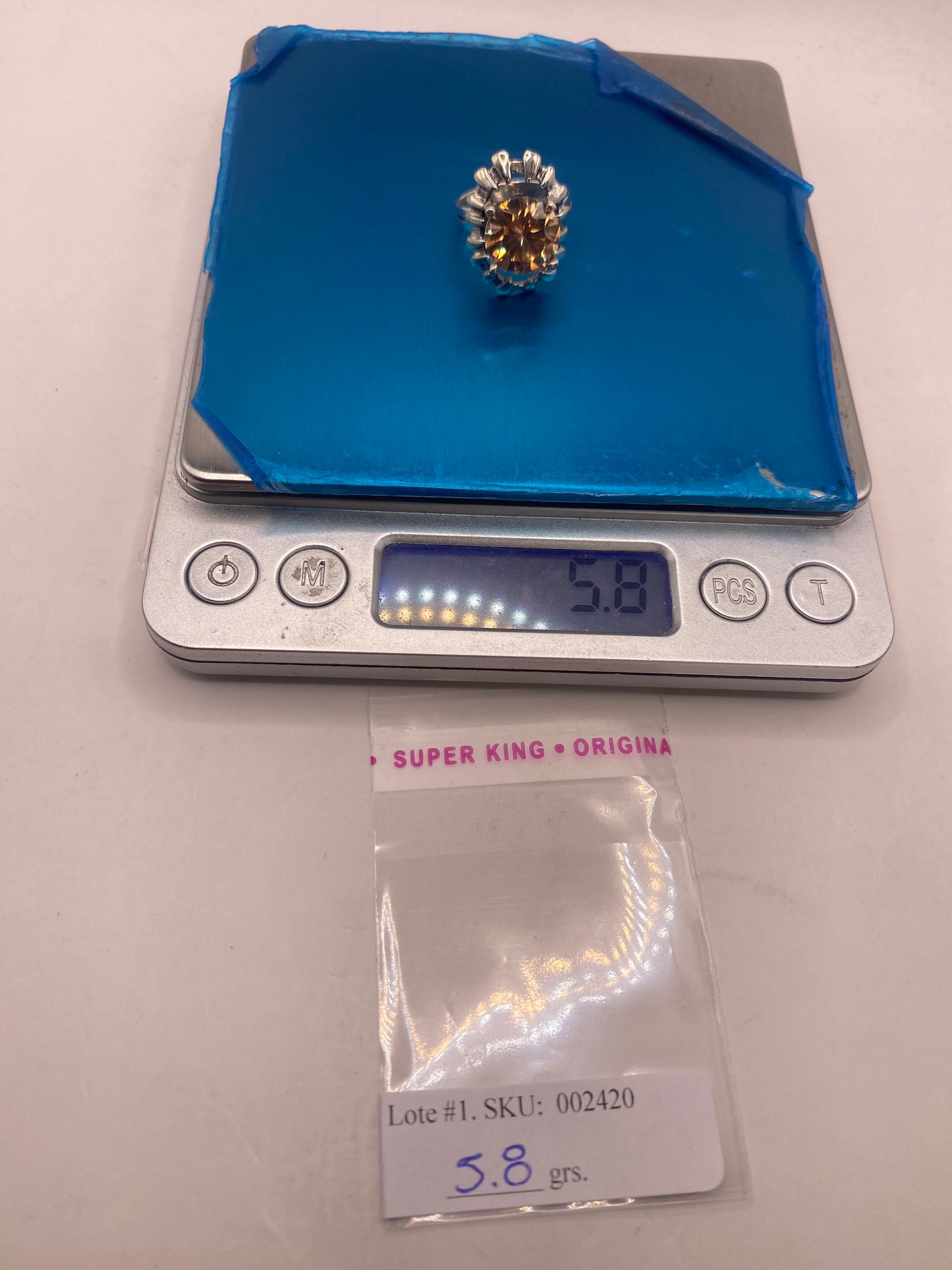 Anillo de Plata Solitario con Circonia Café — Coctel Elegante — foto 5