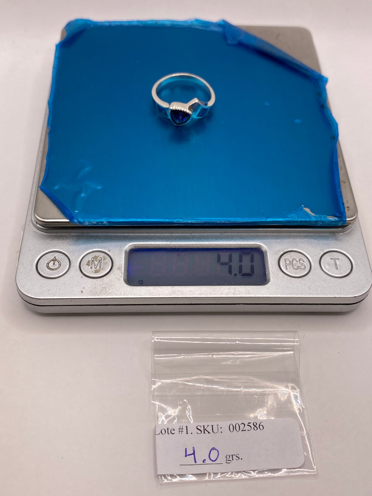 Anillo de Plata Ópalo de Fuego Azul — Diseño Asimétrico Único — foto 6