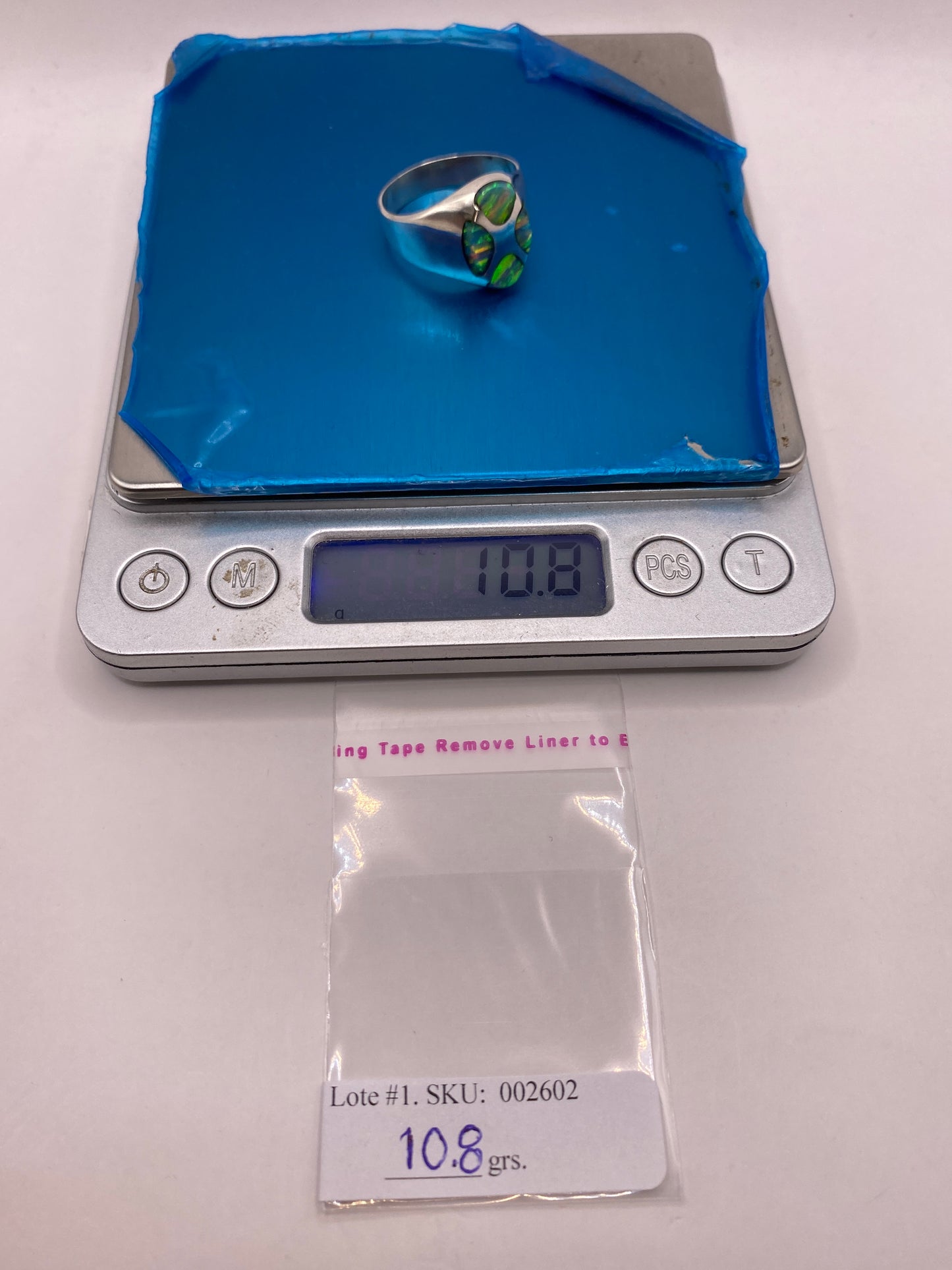 Anillo de Plata Ópalo de Fuego Multicolor — Diseño Étnico — foto 6
