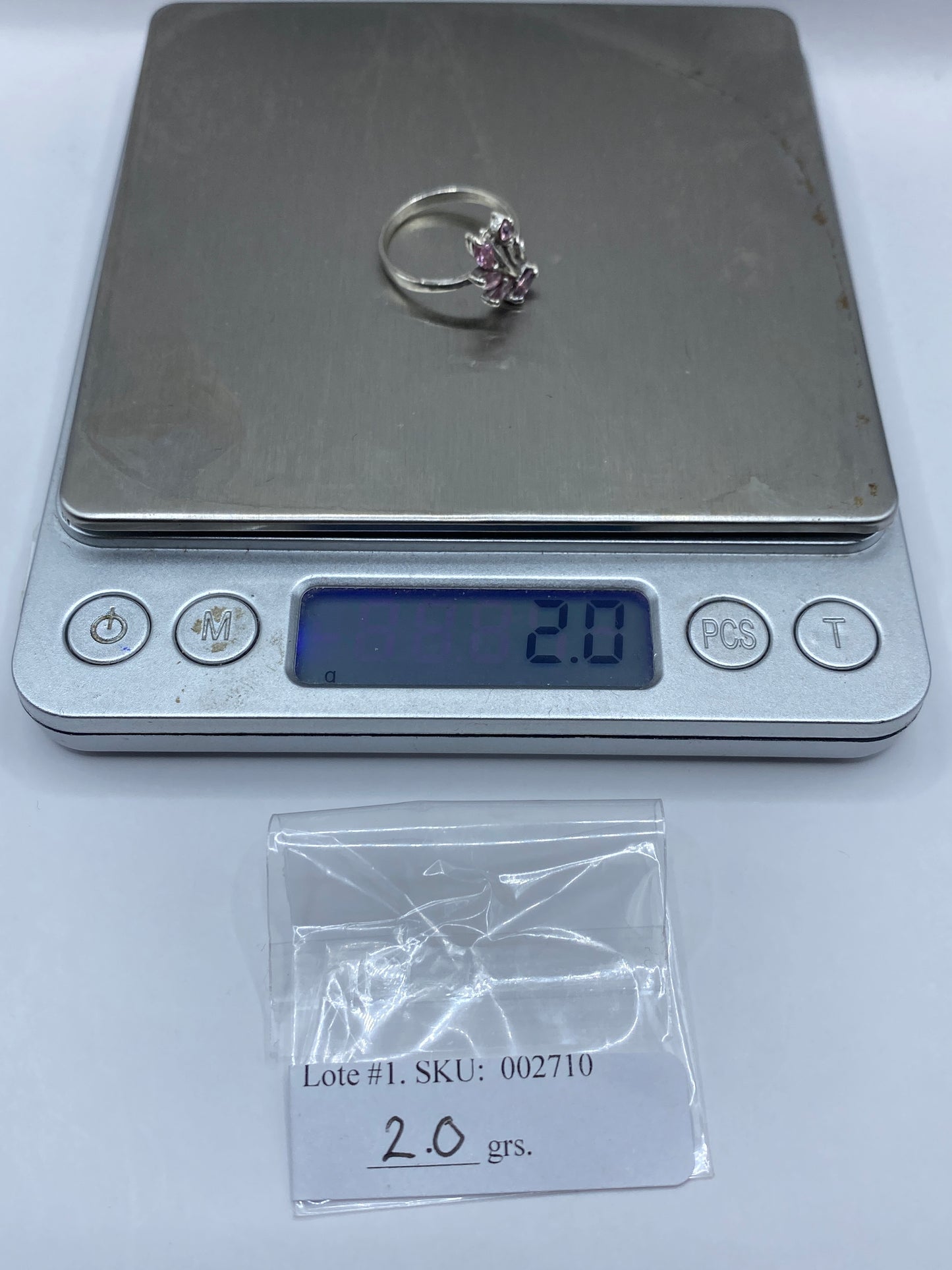 Anillo de Plata Circonia Rosa Vintage — Talla 6 — foto 6