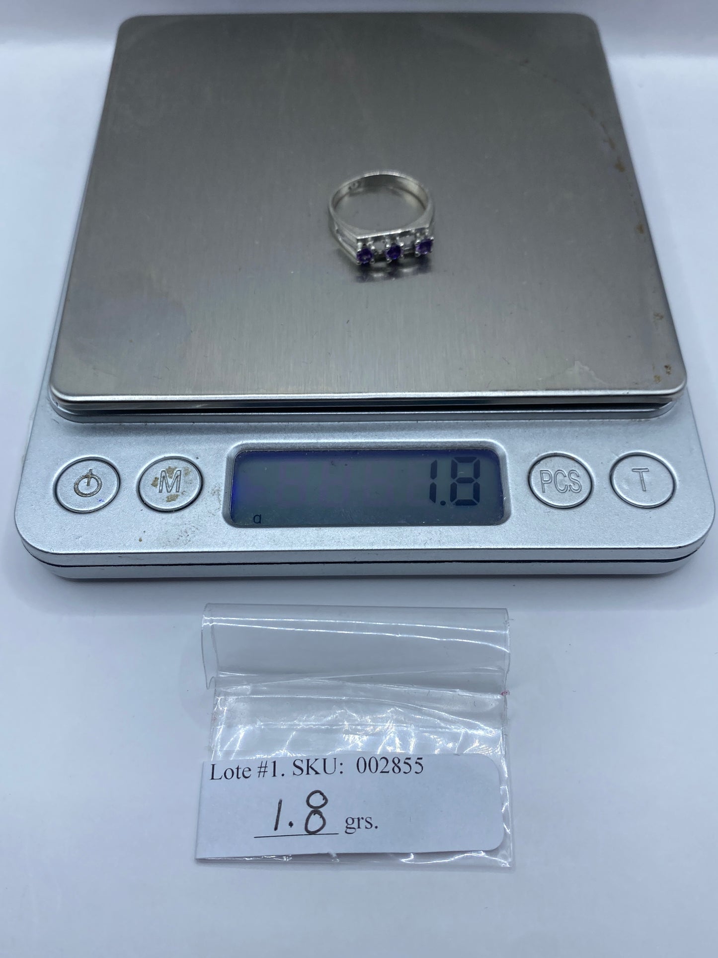 Anillo de Plata con Circonia Morada — Solitario Minimalista — foto 6