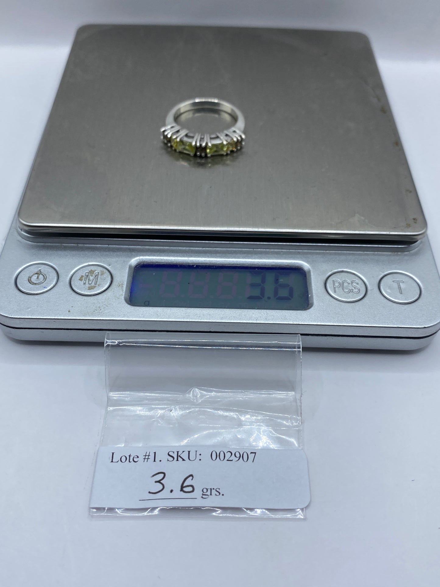 Anillo de Plata Circonia Amarilla Radiante — Solitario — foto 6