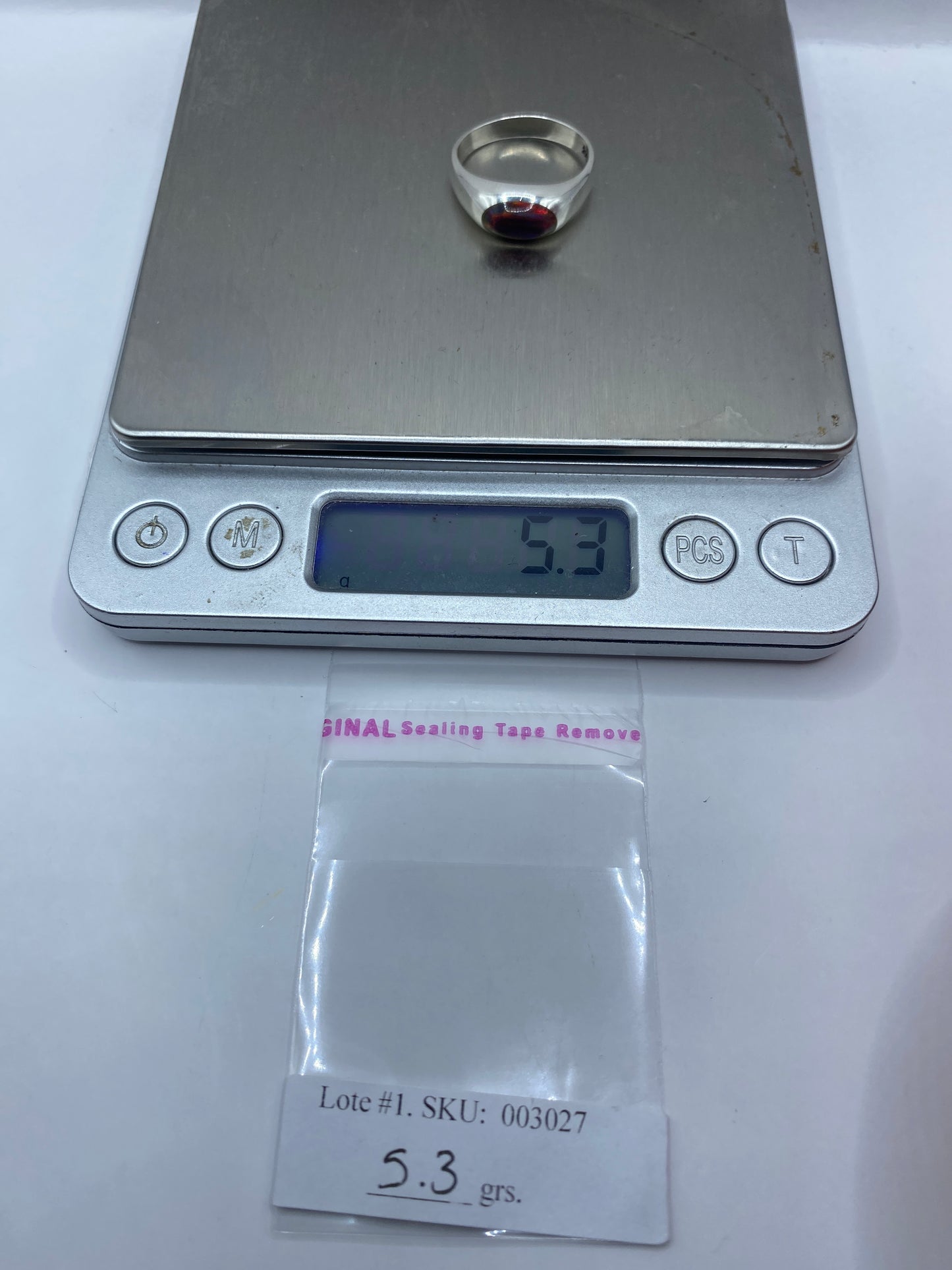 Anillo Ópal de Fuego Multicolor Plata .950 — Joya Única Taxco — foto 6
