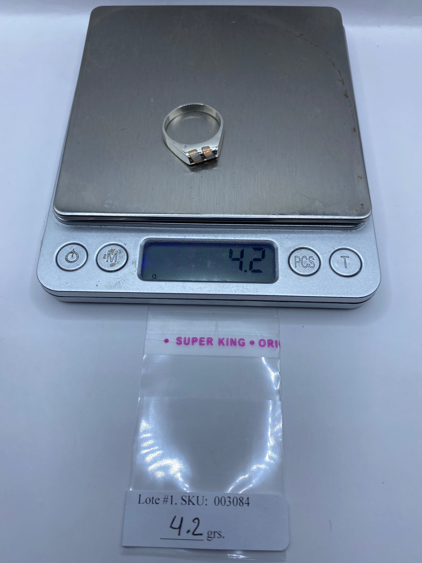 Anillo de Plata Ópalo de Fuego Multicolor — Joya Única — foto 6