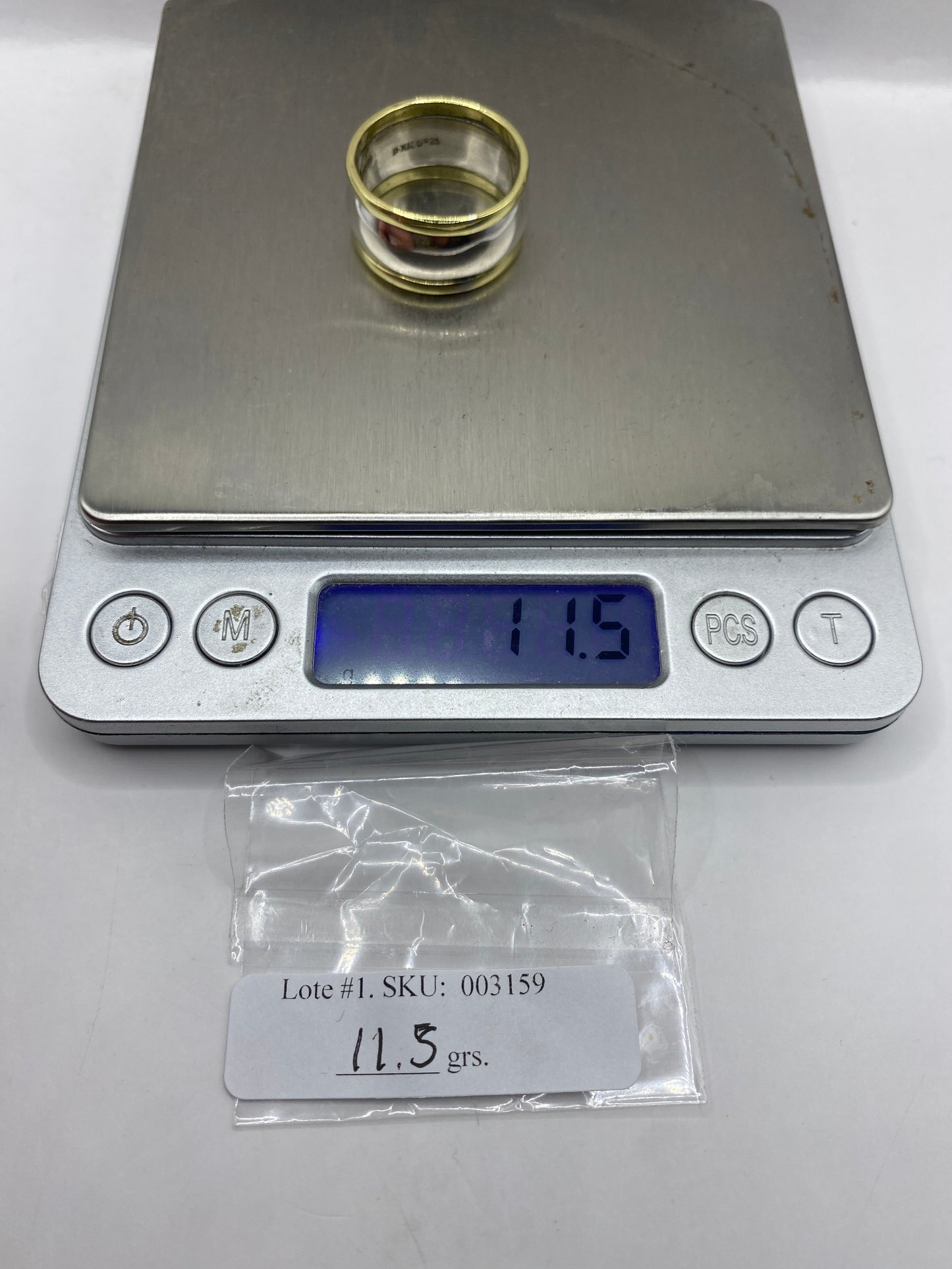Anillo de Plata Banda Mixta Dos Tonos — Para Él — foto 6