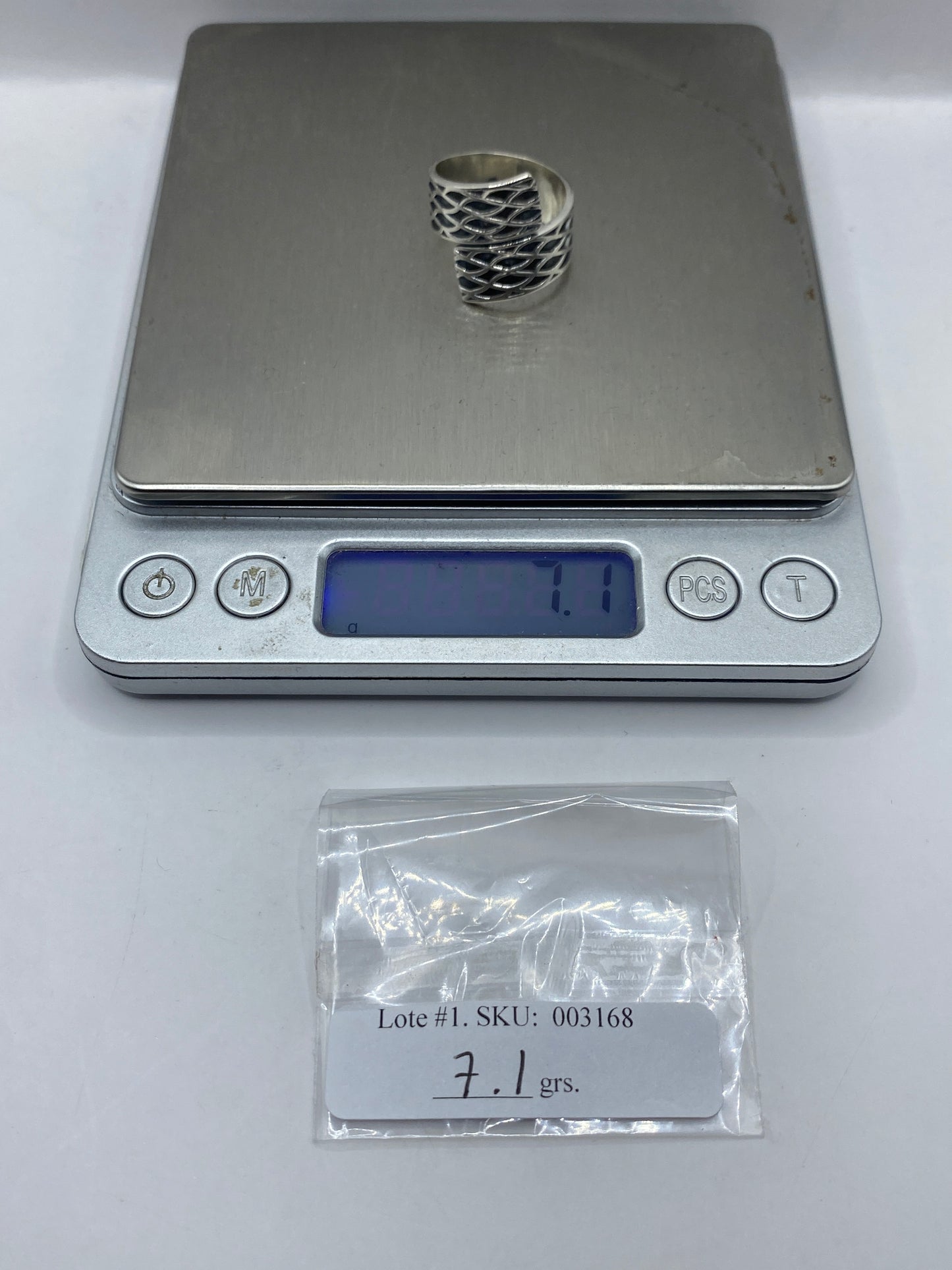 Anillo Plata Escalonado Ajustable — Patrón Étnico — foto 6