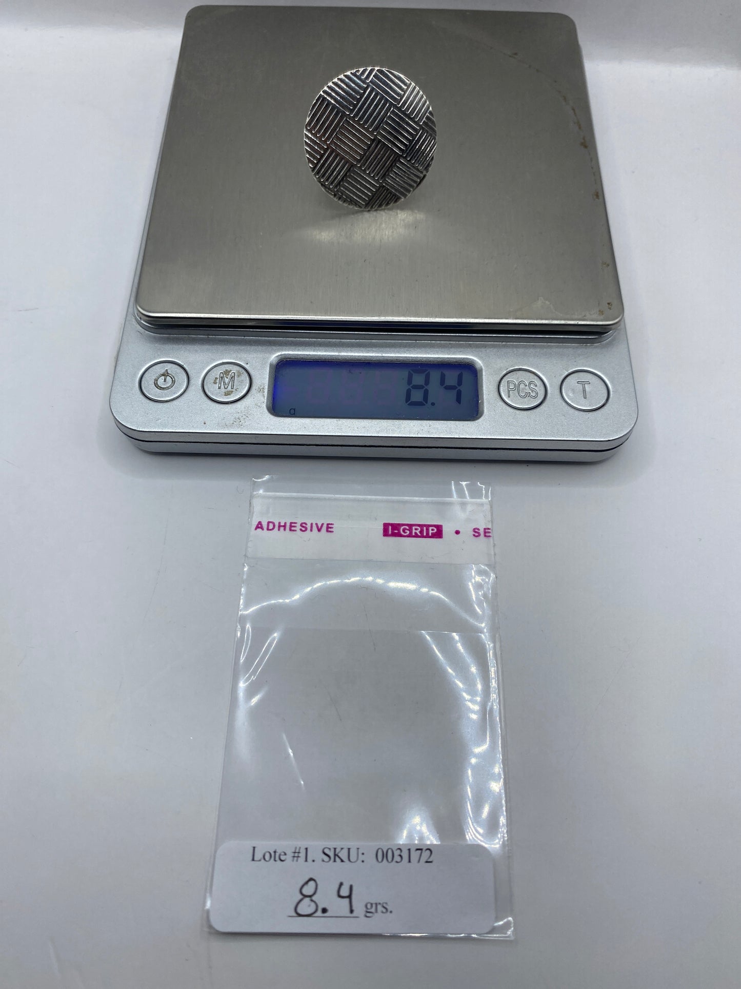 Anillo Plata Tejido Geométrico Ajustable — Diseño Étnico — foto 6