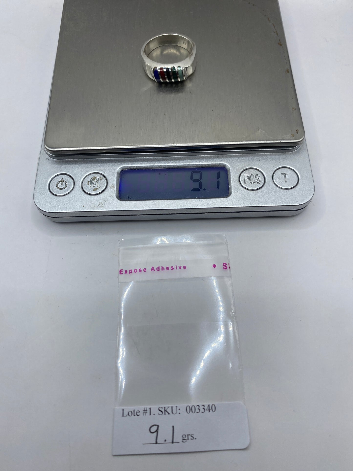 Anillo de Plata Multicolor con Piedras — Diseño Moderno Taxco — foto 6