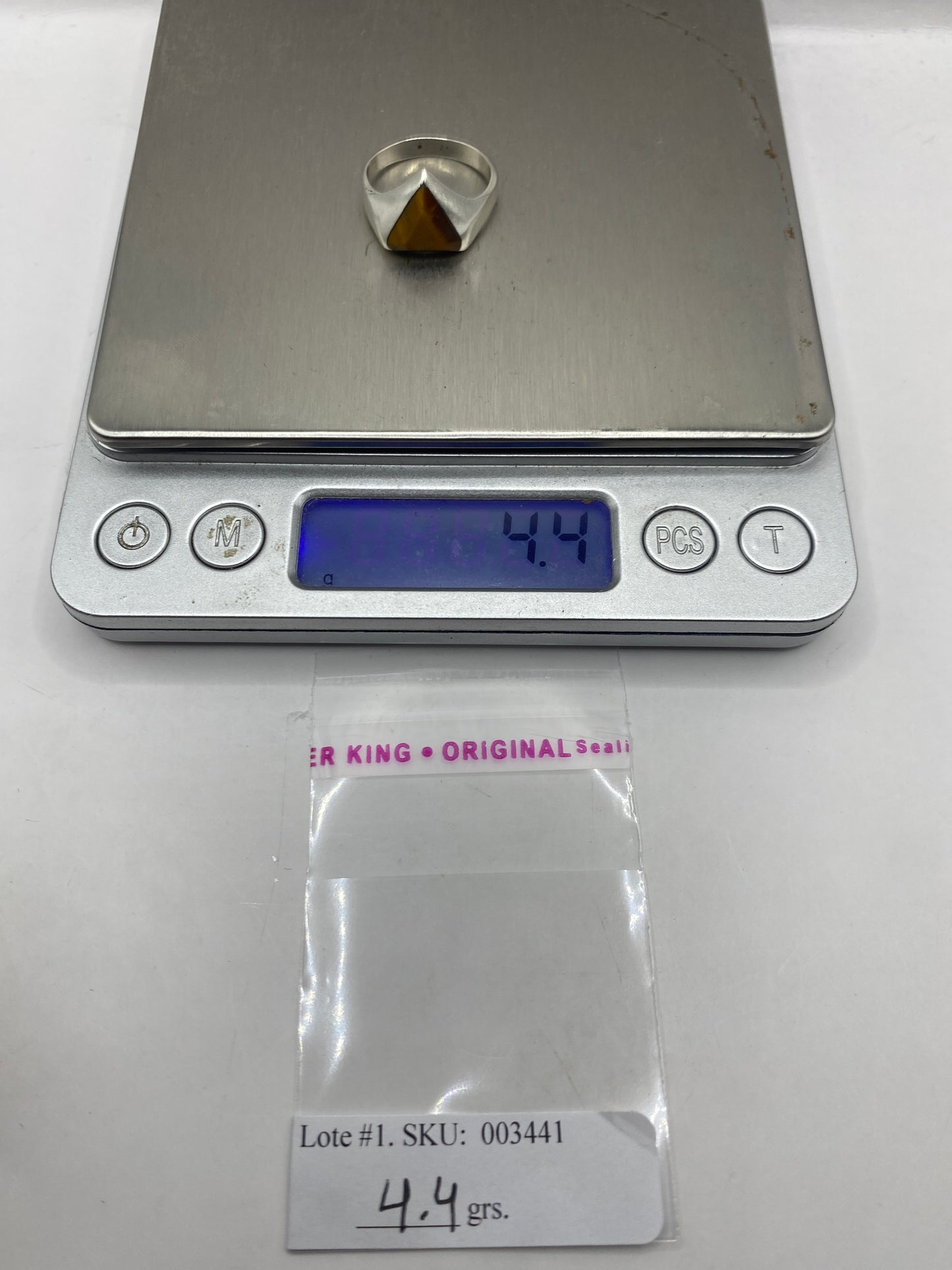 Anillo de Plata Solitario Piedra Café — Diseño Clásico — foto 6