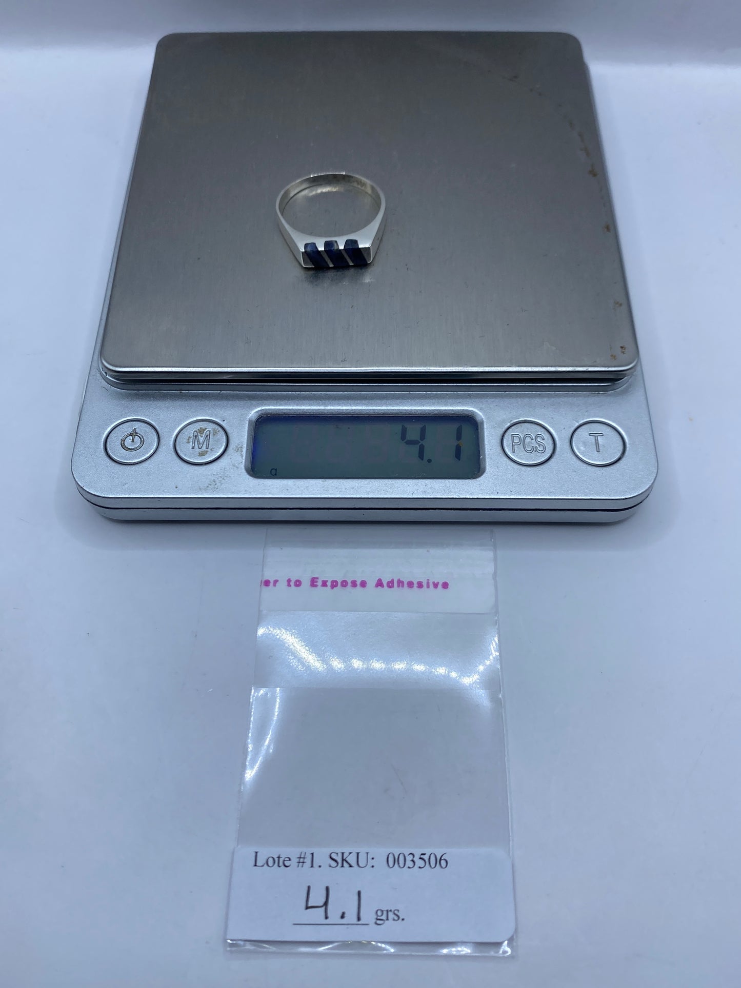 Anillo de Plata con Lapislázuli Azul — Solitario Minimalista — foto 6