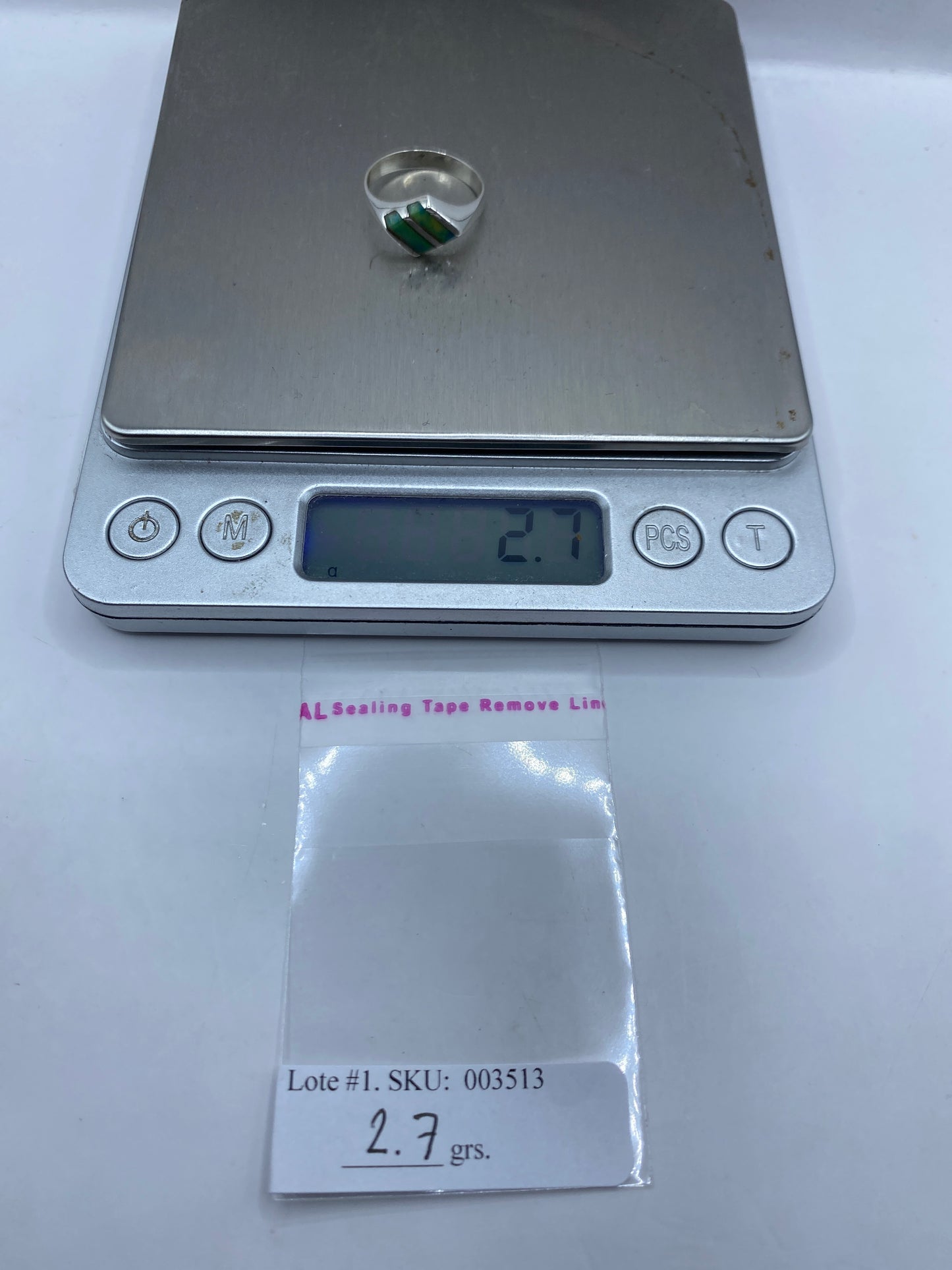 Anillo de Plata Minimalista con Piedra Verde Azul — foto 6