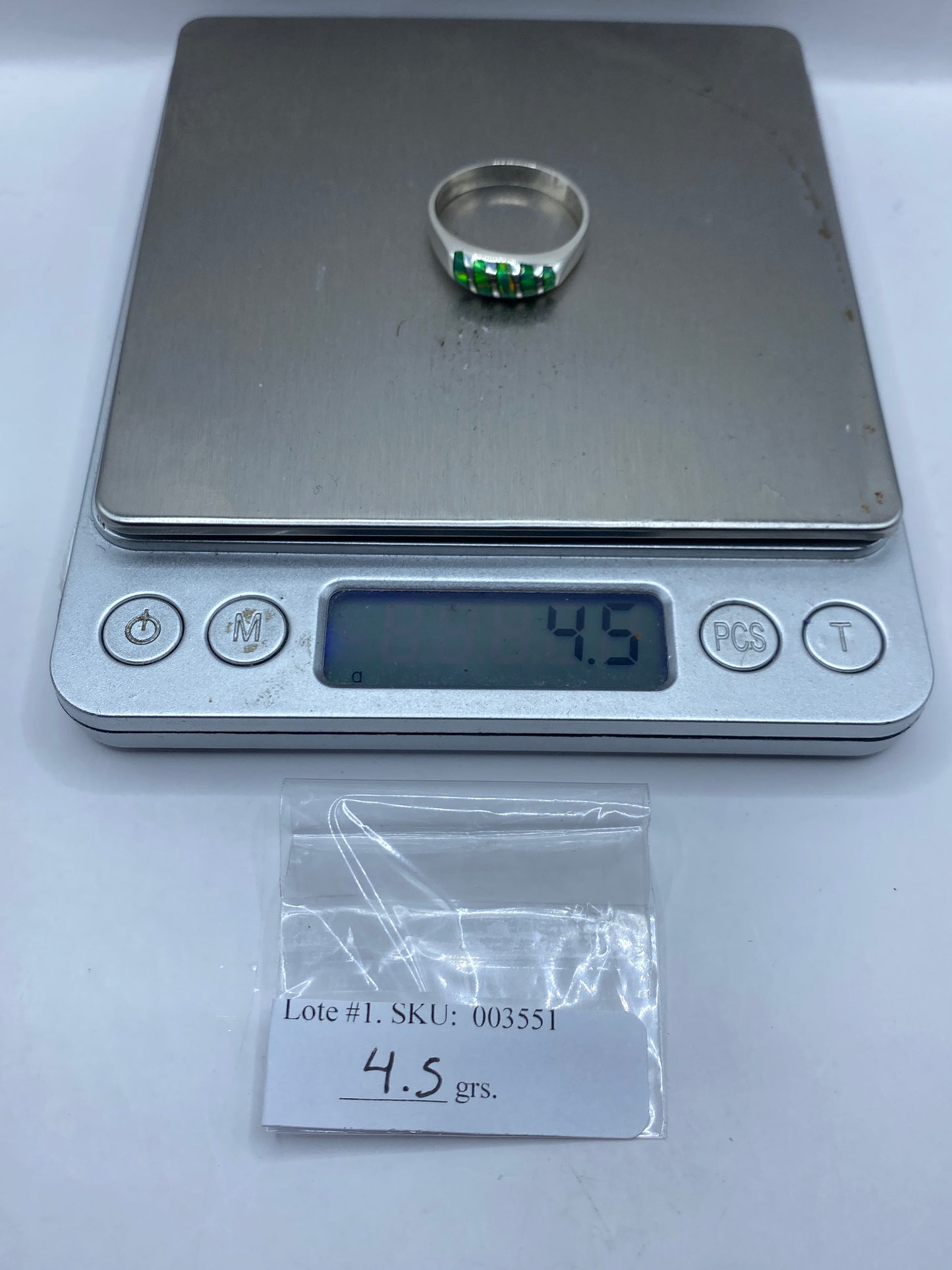 Anillo Ópalo de Fuego Verde Limón — Plata .925 Taxco — foto 6