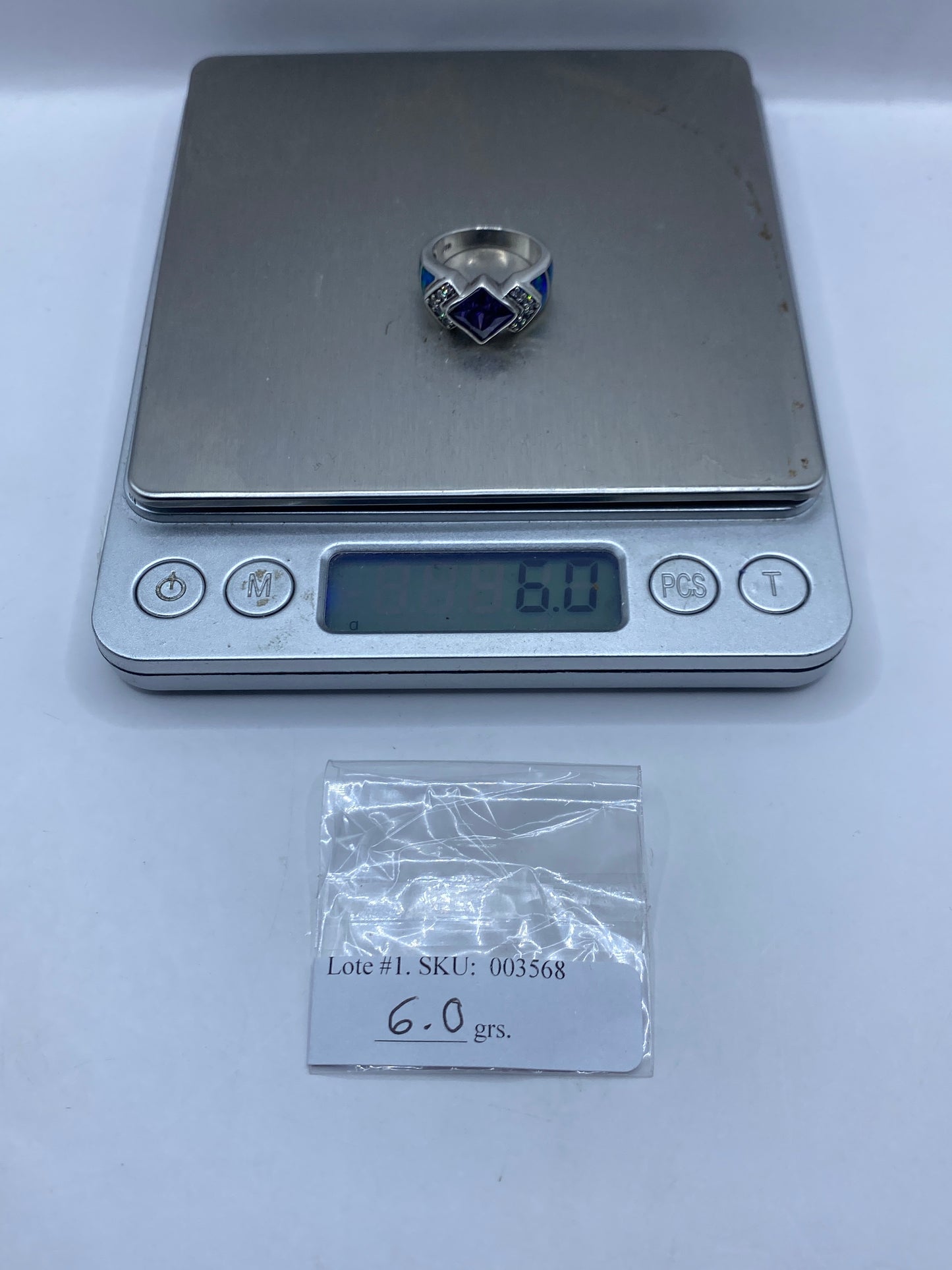 Anillo Plata Ópalo de Fuego Multicolor con Circonias — foto 6