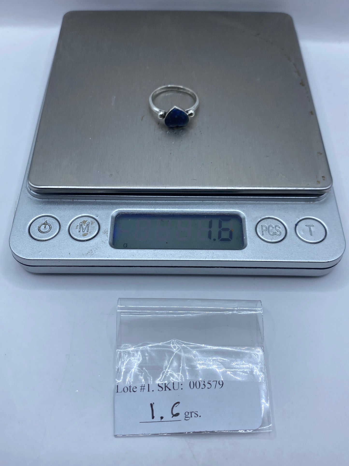 Anillo de Plata Lapislázuli Azul — Solitario Minimalista — foto 6