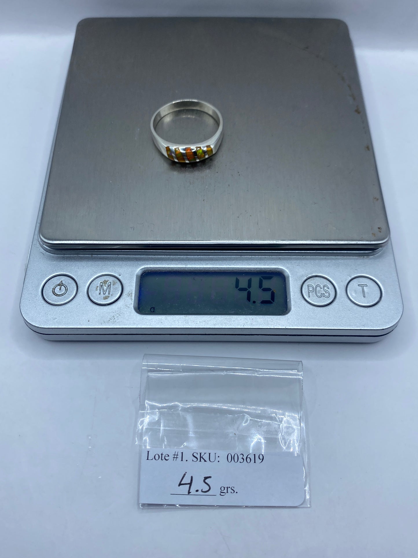 Anillo de Plata Ópalo de Fuego Amarillo — Diseño Moderno — foto 6