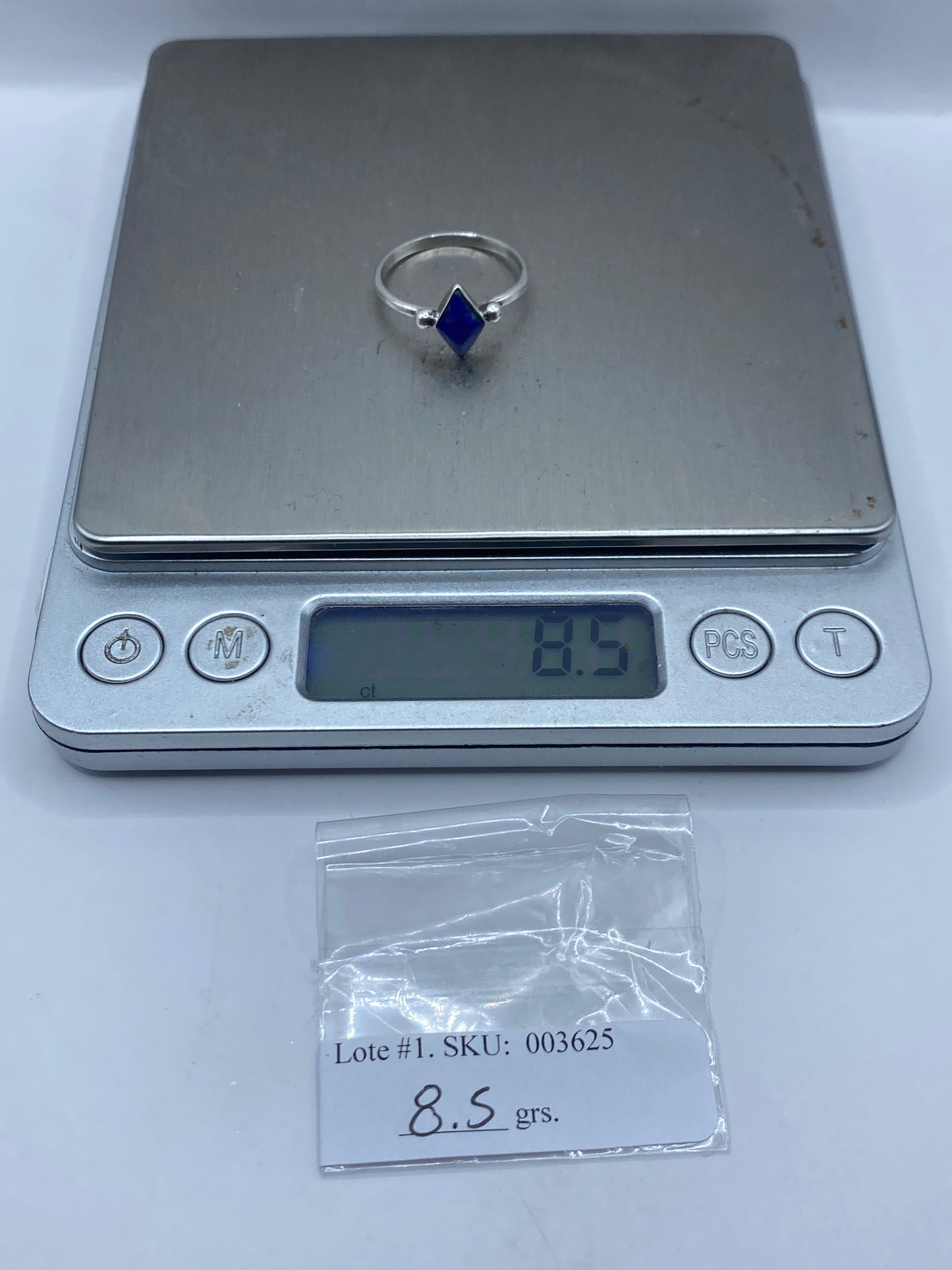 Anillo de Plata 950 con Piedra Azul Solitario — foto 6