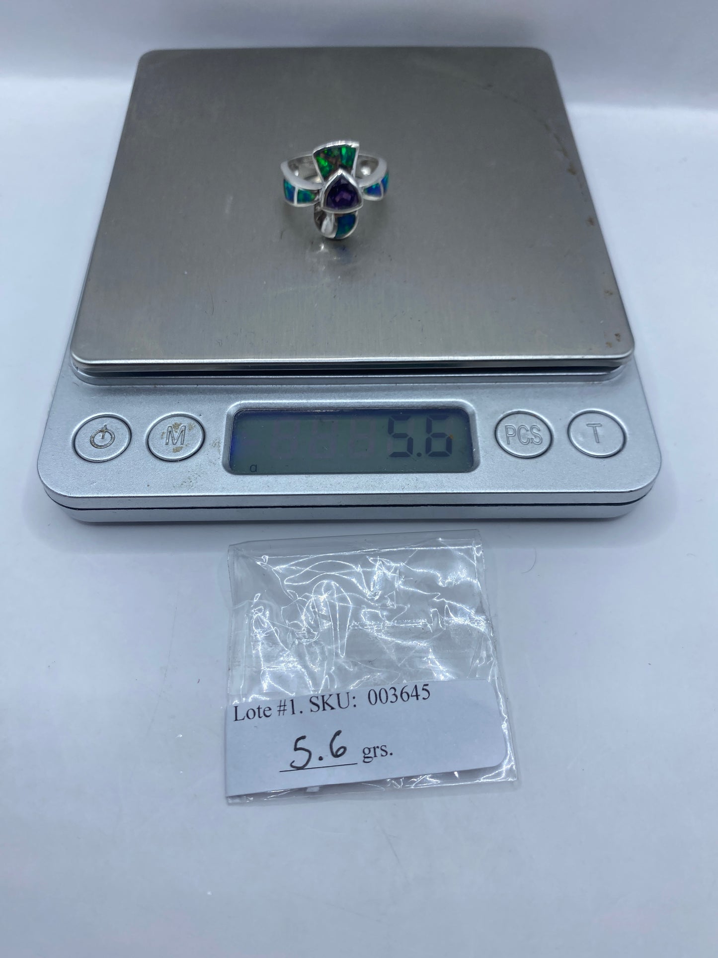 Anillo de Plata Ópalo de Fuego Azul — Diseño Artesanal Taxco — foto 6