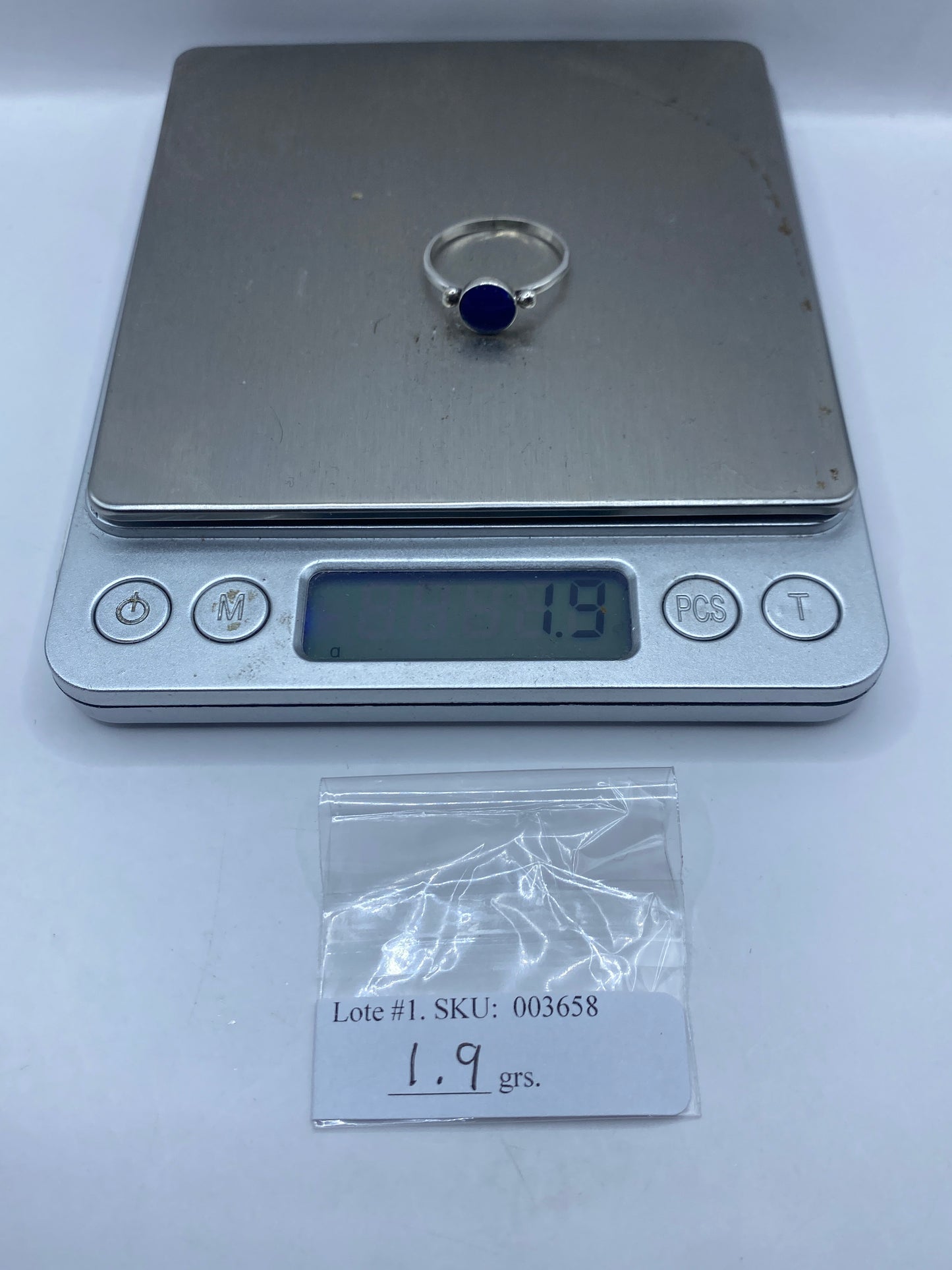 Anillo de Plata .950 con Lapislázuli Azul — Solitario — foto 6