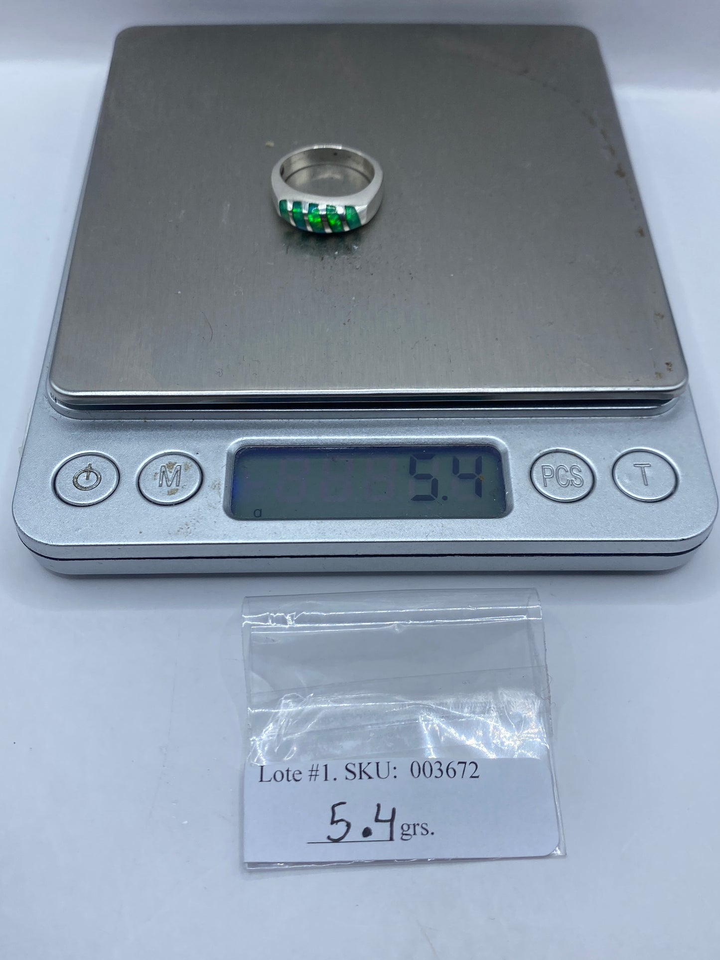 Anillo de Plata Ópalo de Fuego Verde Limón — Taxco Artesanal — foto 5