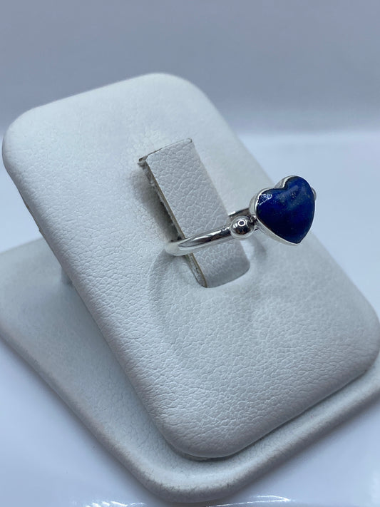 Anillo de Plata .950 Corazón Lapislázuli Azul — foto 2