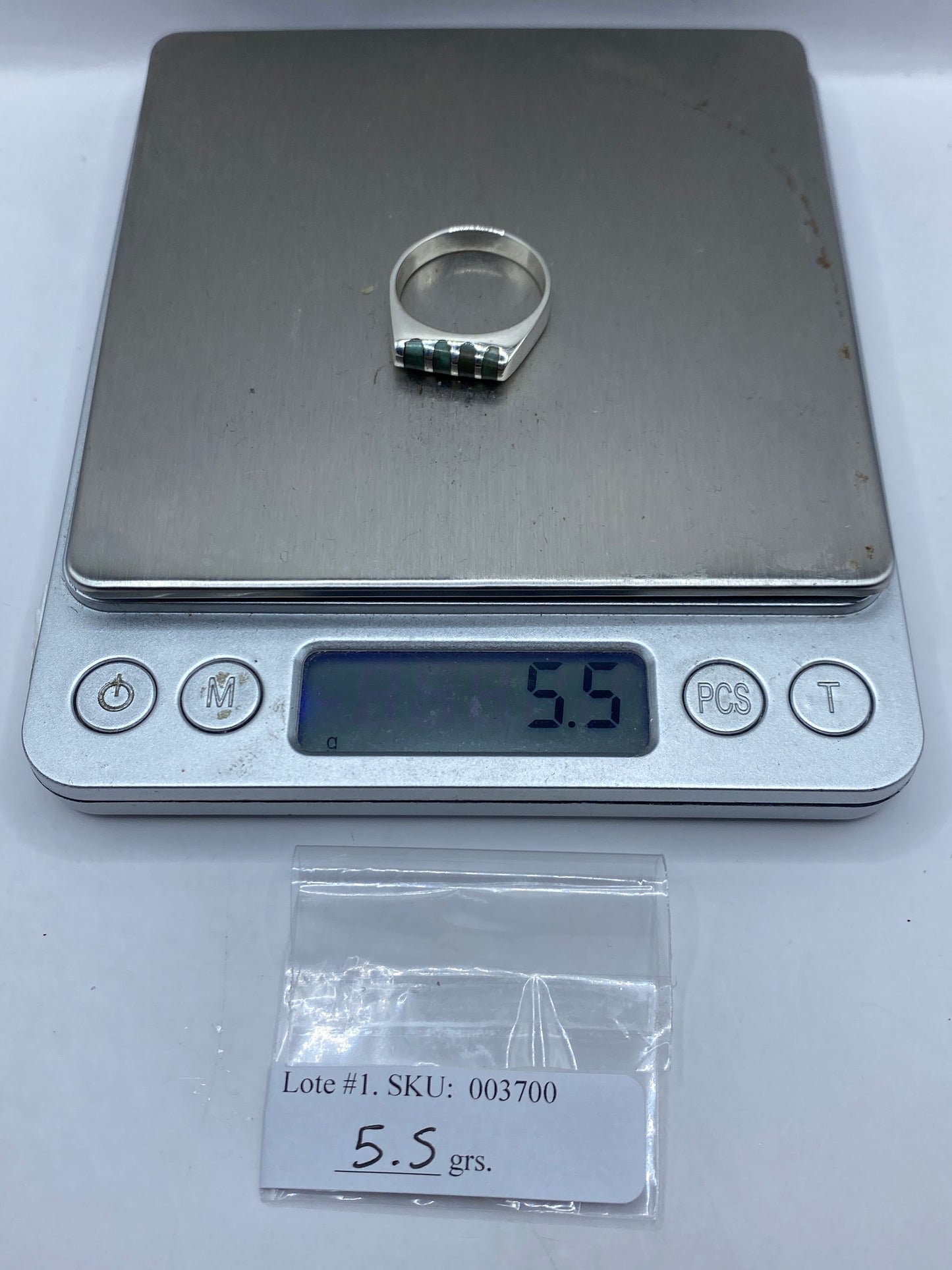 Anillo de Plata Geométrico con Piedra — Minimalista Unisex — foto 6