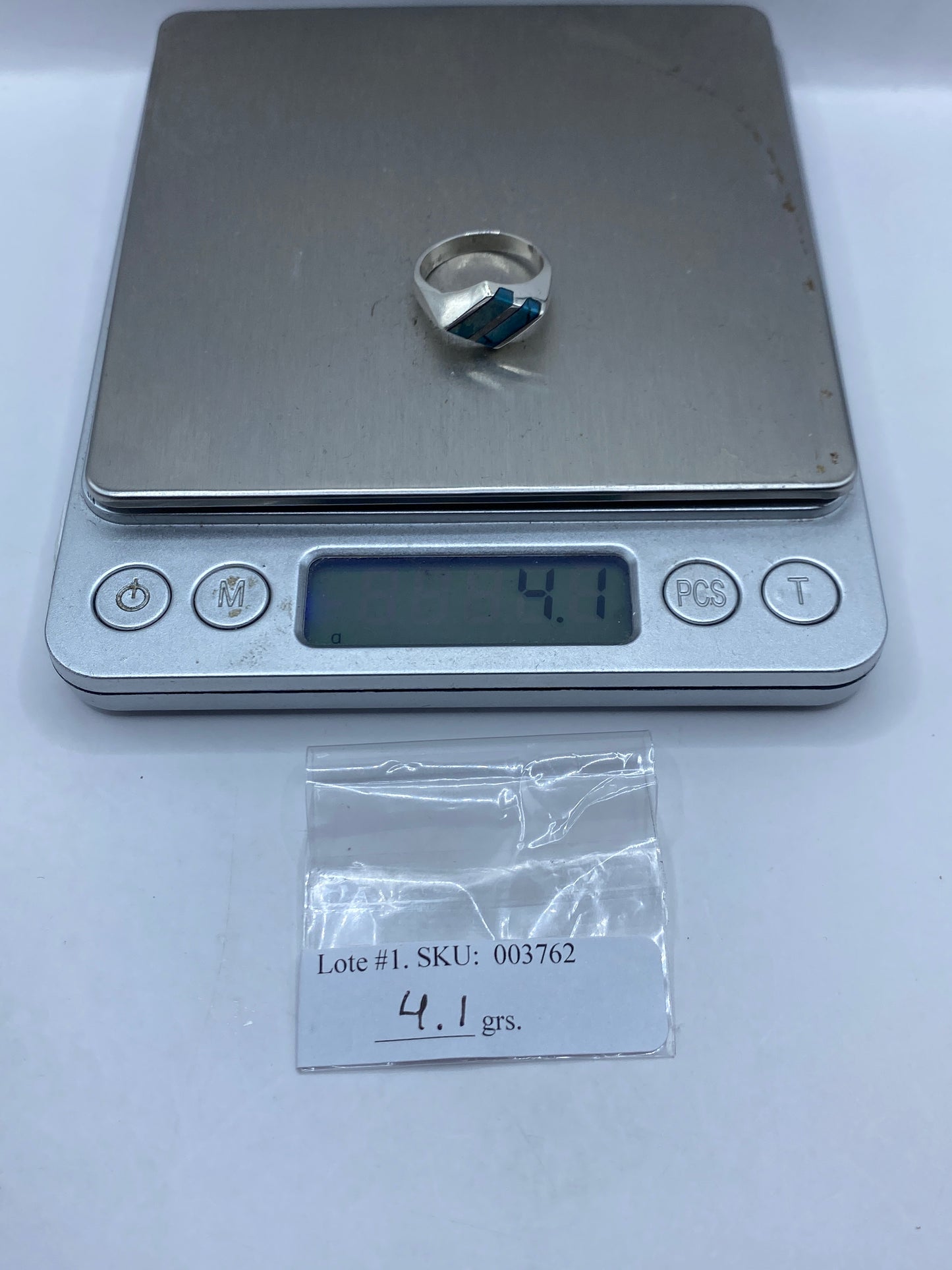 Anillo de Plata con Turquesa Azul Cielo — Diseño Moderno — foto 6