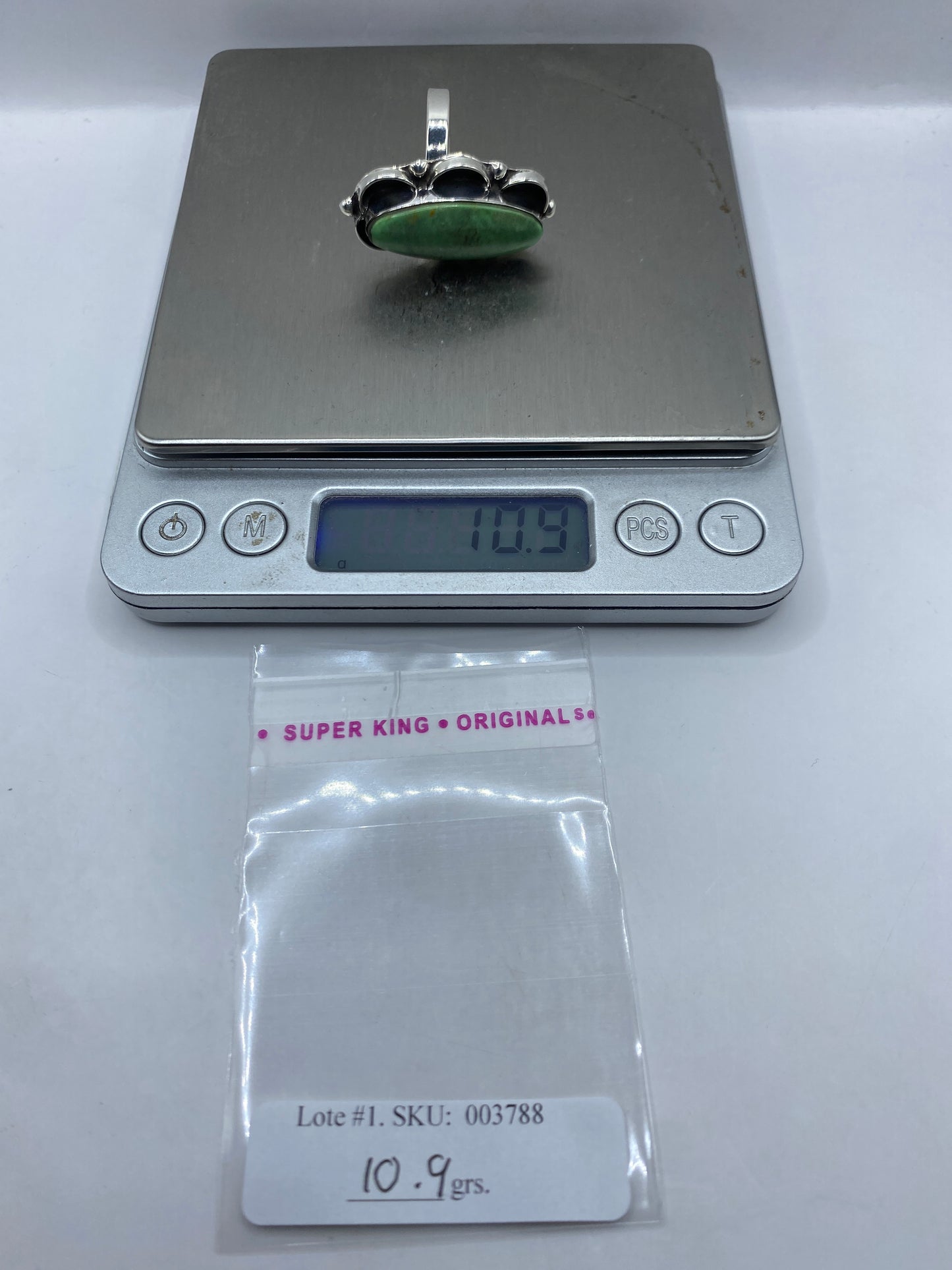 Anillo de Plata Malaquita Verde Ajustable — Diseño Étnico — foto 6