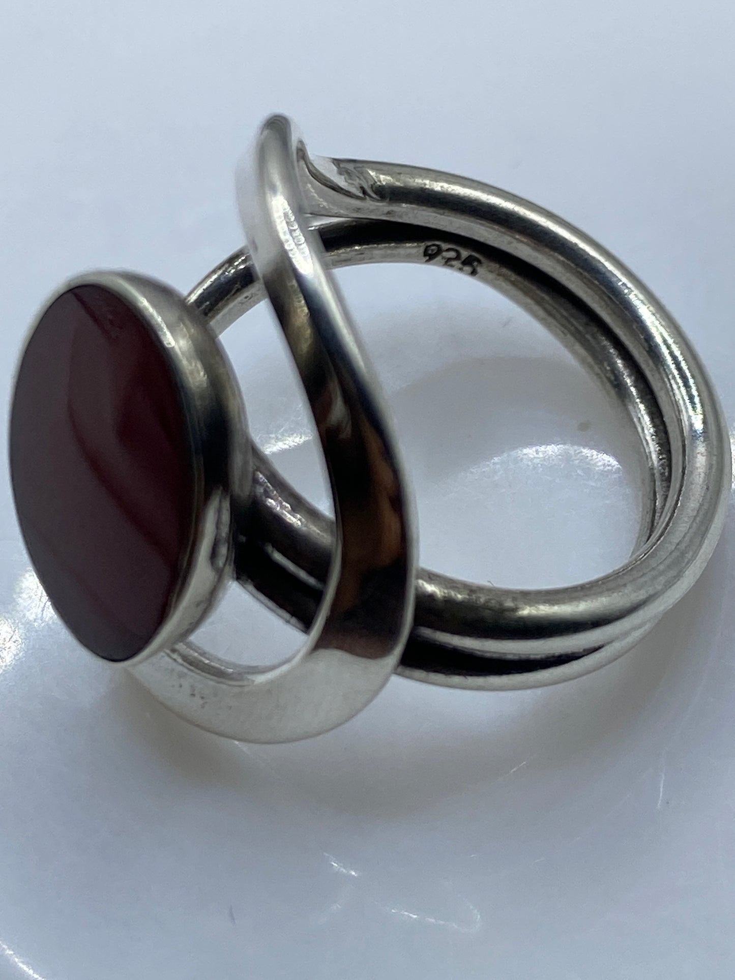 Anillo de Plata Coral Rojo Solitario — Elegancia Clásica — foto 6