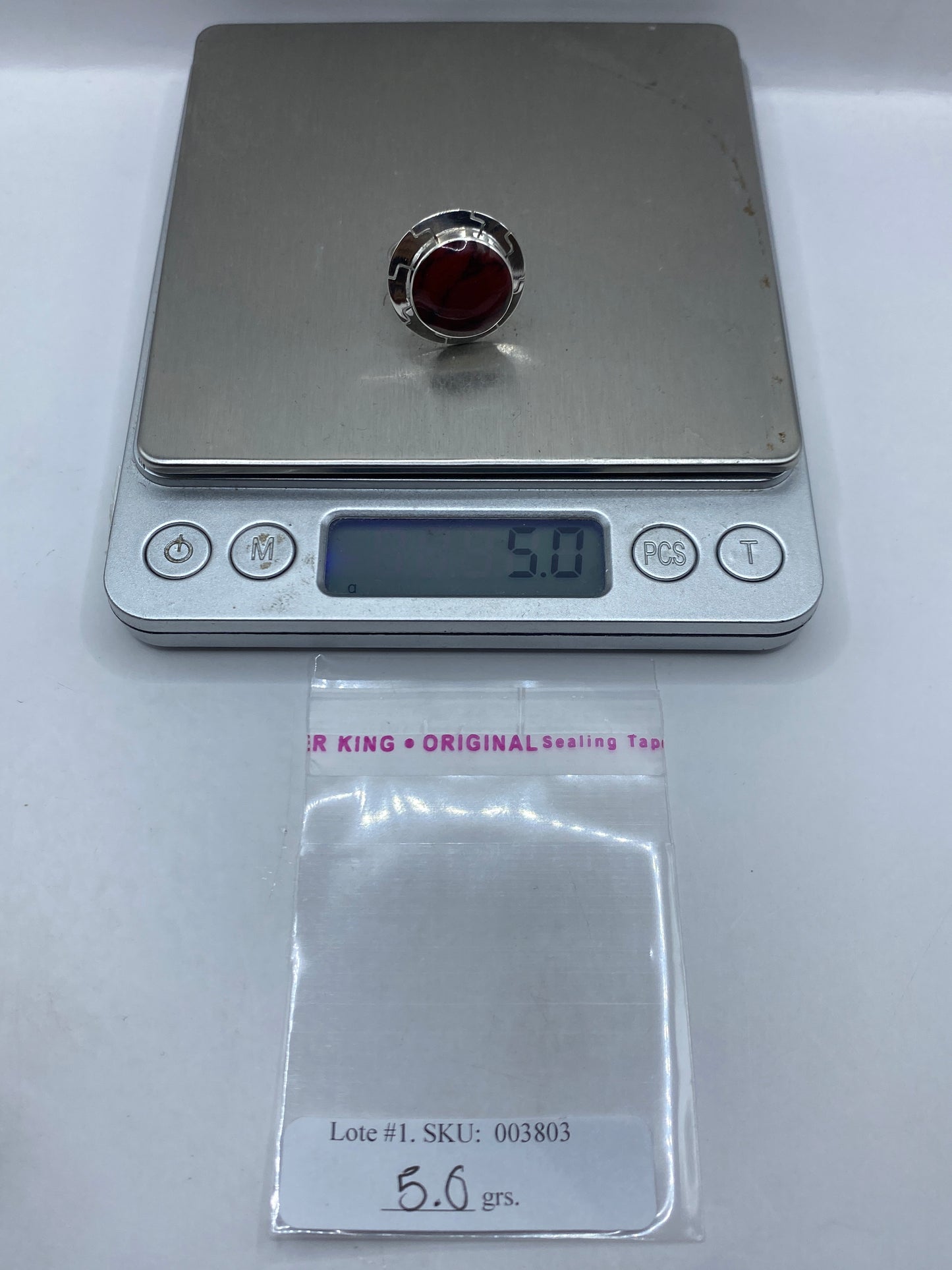 Anillo de Plata Coral Rojo Ajustable — Poder y Calidez — foto 6