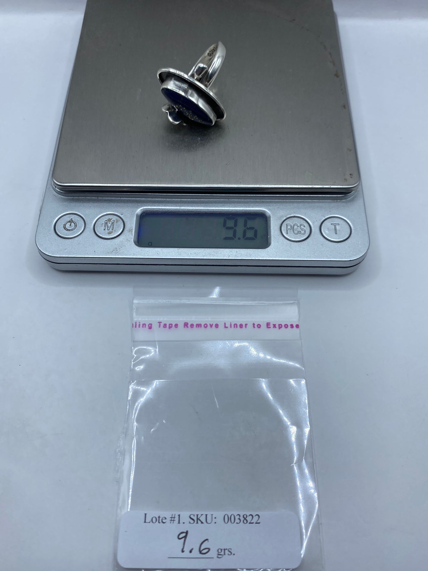 Anillo de Plata con Flor y Lapislázuli Azul — Ajustable Taxco — foto 6