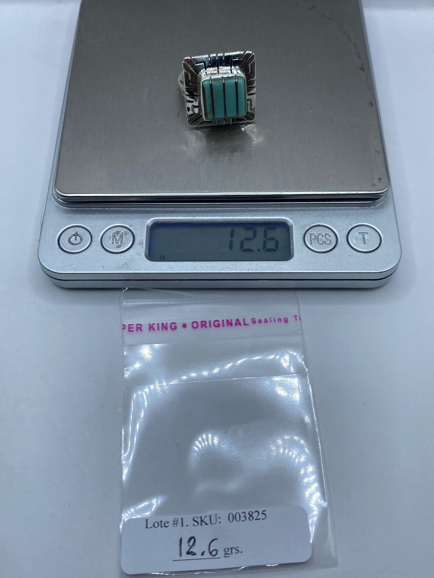 Anillo Turquesa Ajustable Geométrico Taxco — Plata .925 — foto 6