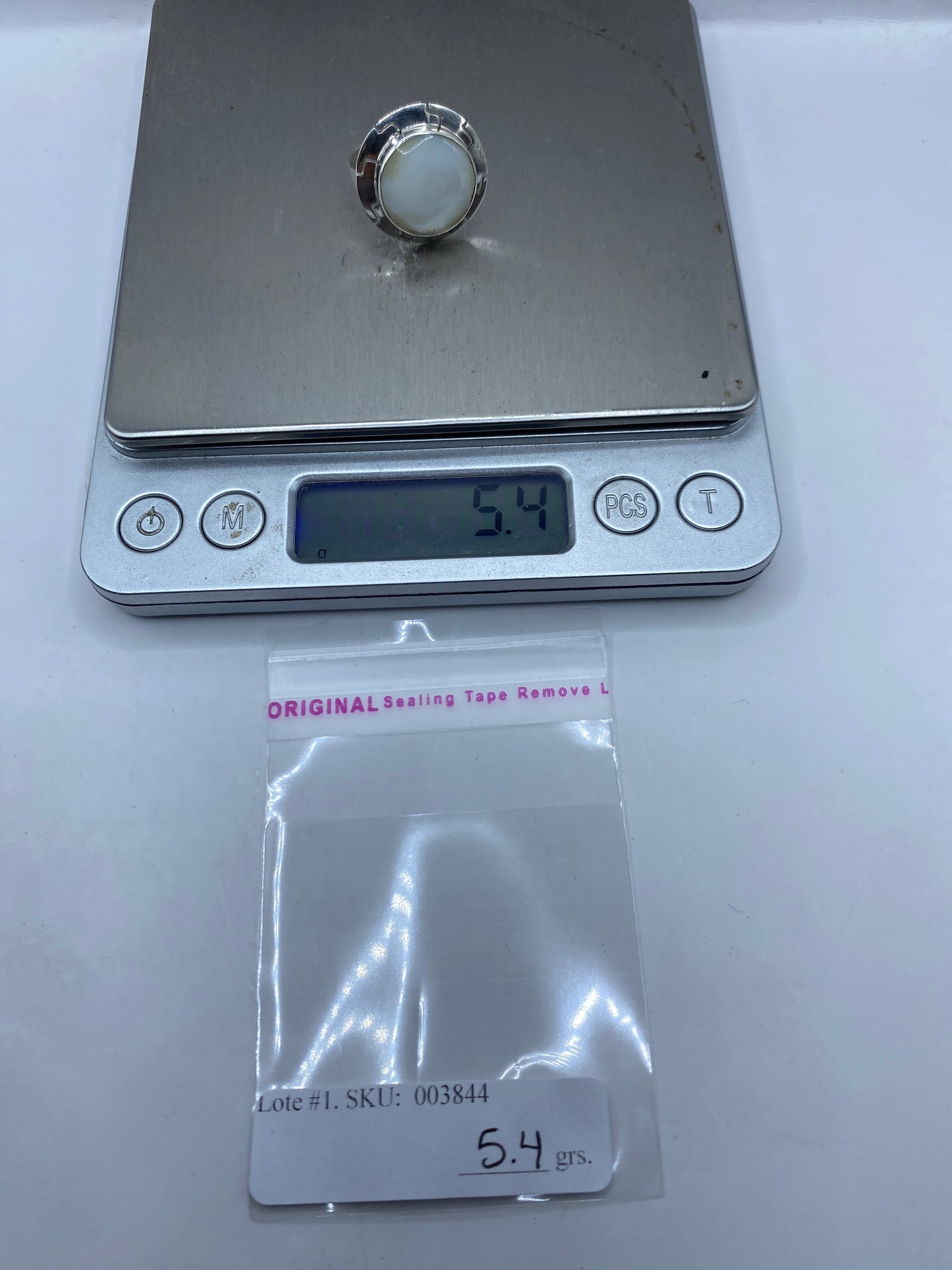 Anillo de Plata Perla Blanca — Solitario Geométrico Taxco — foto 6