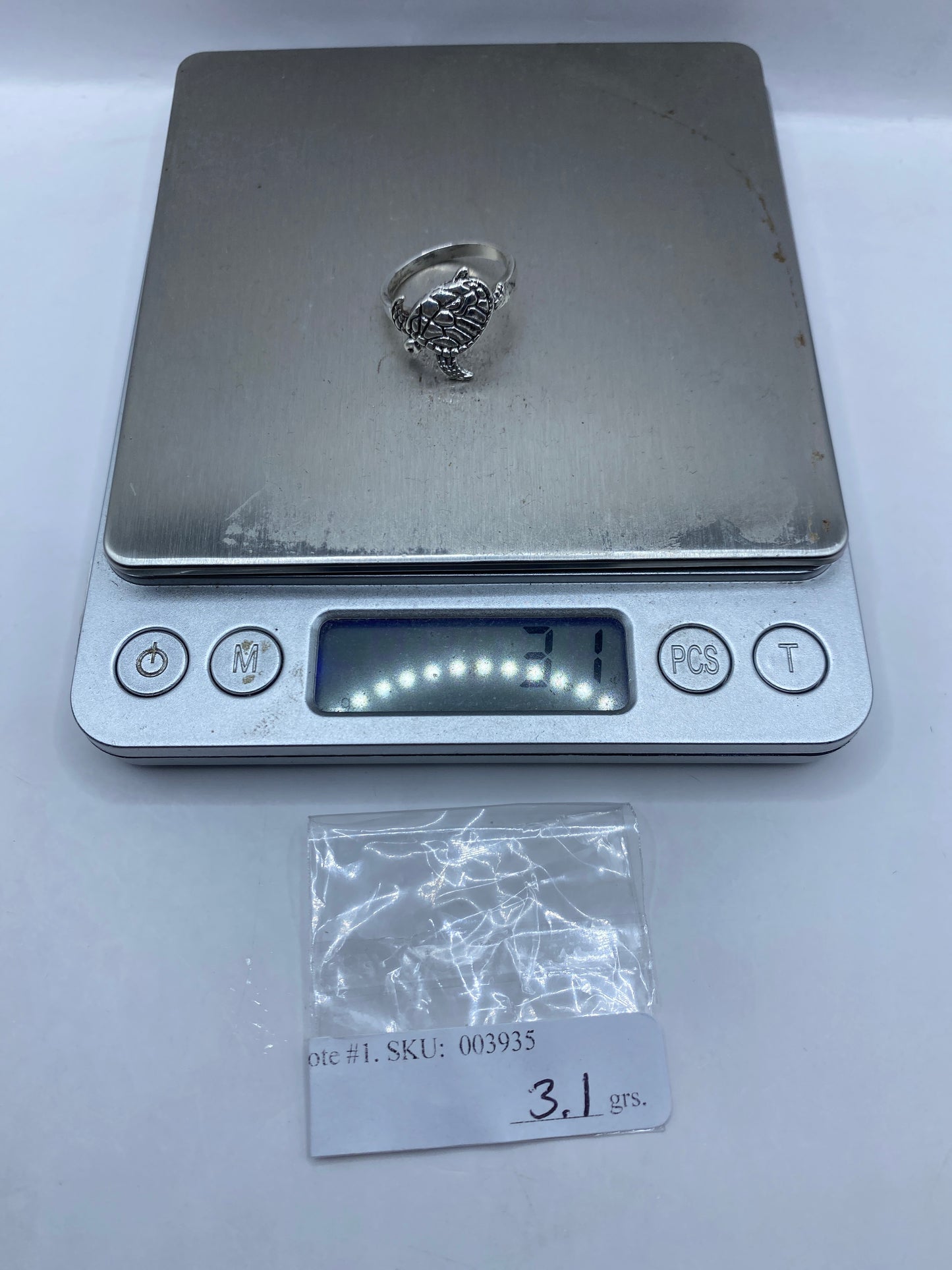 Anillo de Plata Tortuga Marina — Realismo Acuático — foto 5
