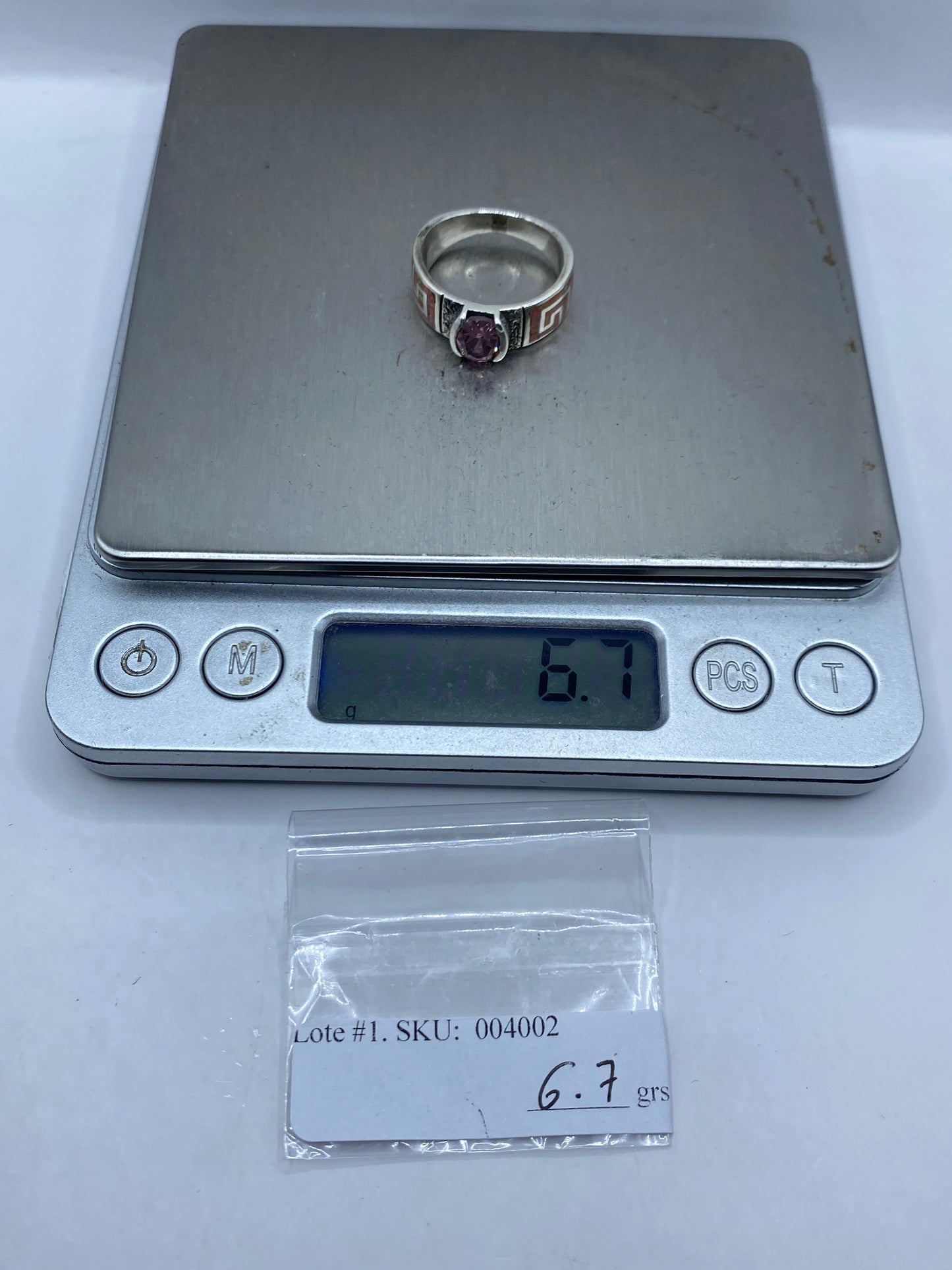 Anillo de Plata Ópalo de Fuego Rosa — Diseño Étnico Taxco — foto 6