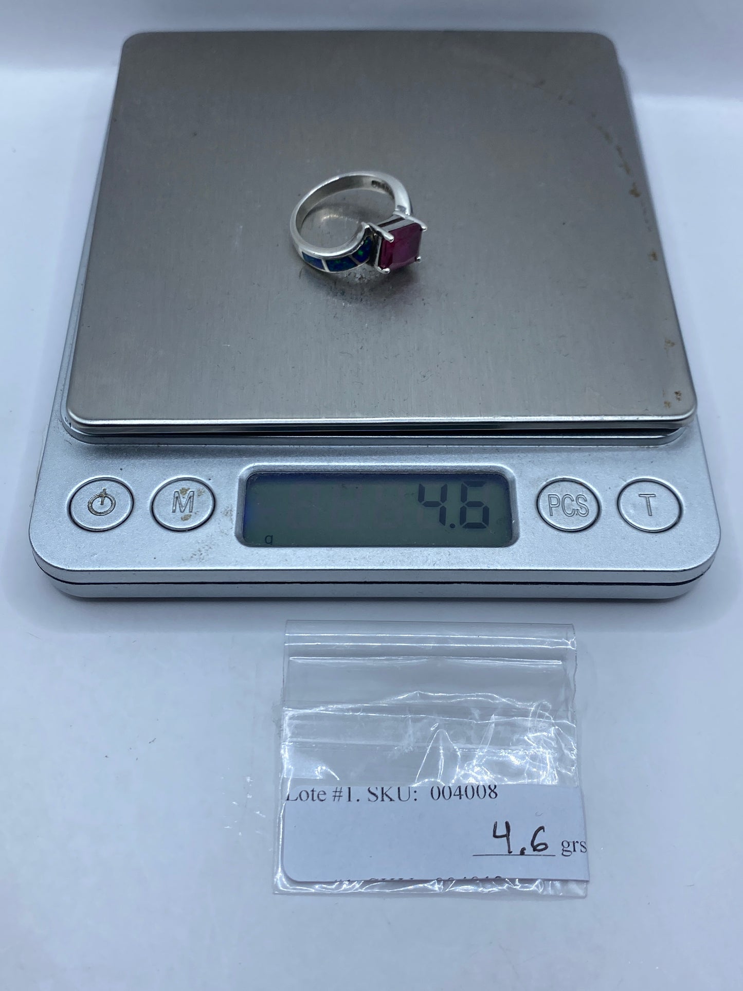 Anillo de Plata con Ópalo de Fuego Azul — Artesanal Taxco — foto 6