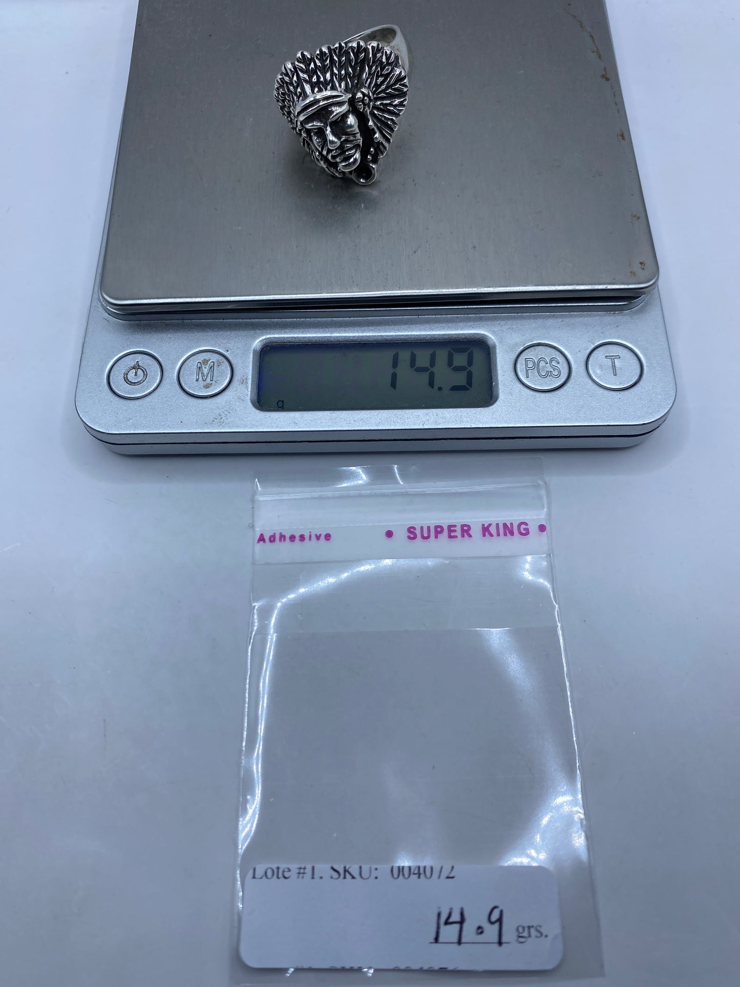 Anillo Plata .950 Cabeza Tocado Prehispánico — Taxco Artesanal — foto 6