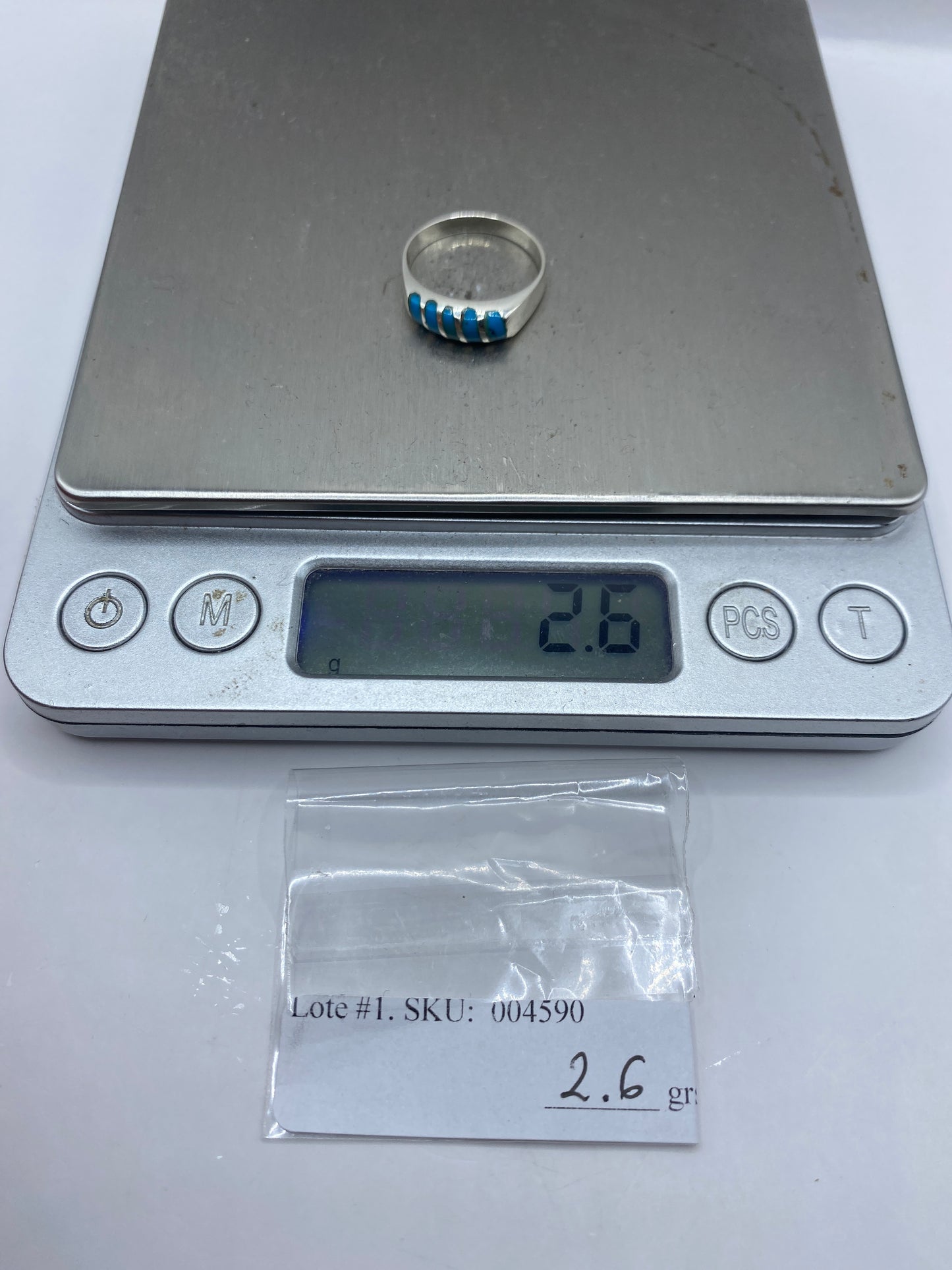 Anillo de Plata con Turquesa Azul Cielo — Taxco .925 — foto 6
