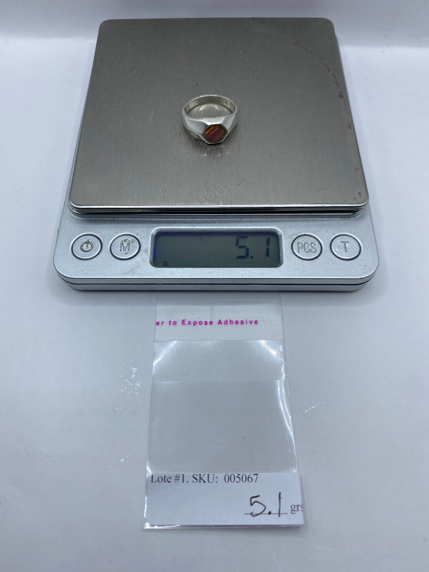 Anillo de Plata con Ópalo de Fuego Rosa — Taxco .925 — foto 6
