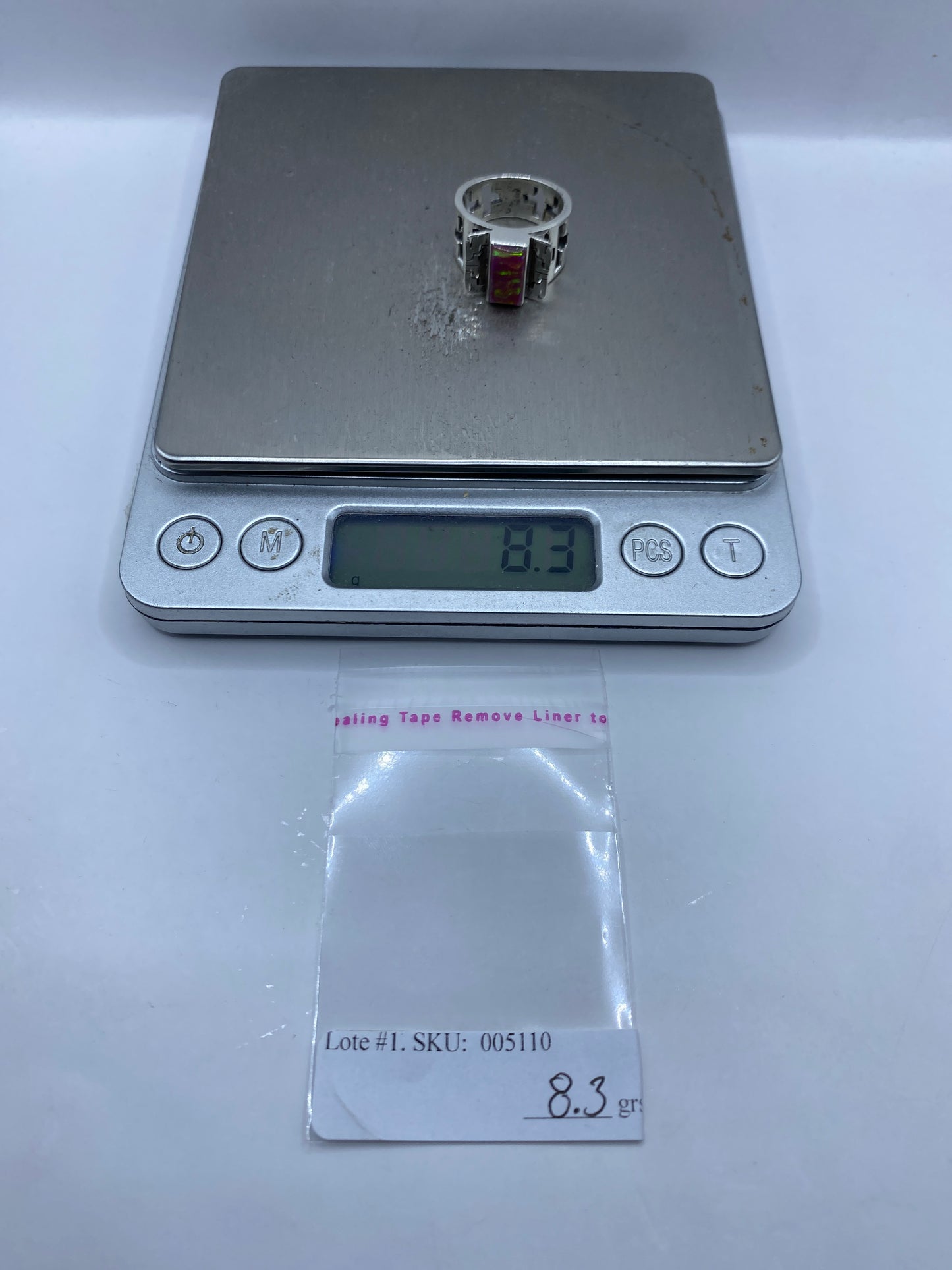 Anillo de Plata .950 con Ópalo de Fuego Rosa — Taxco — foto 6