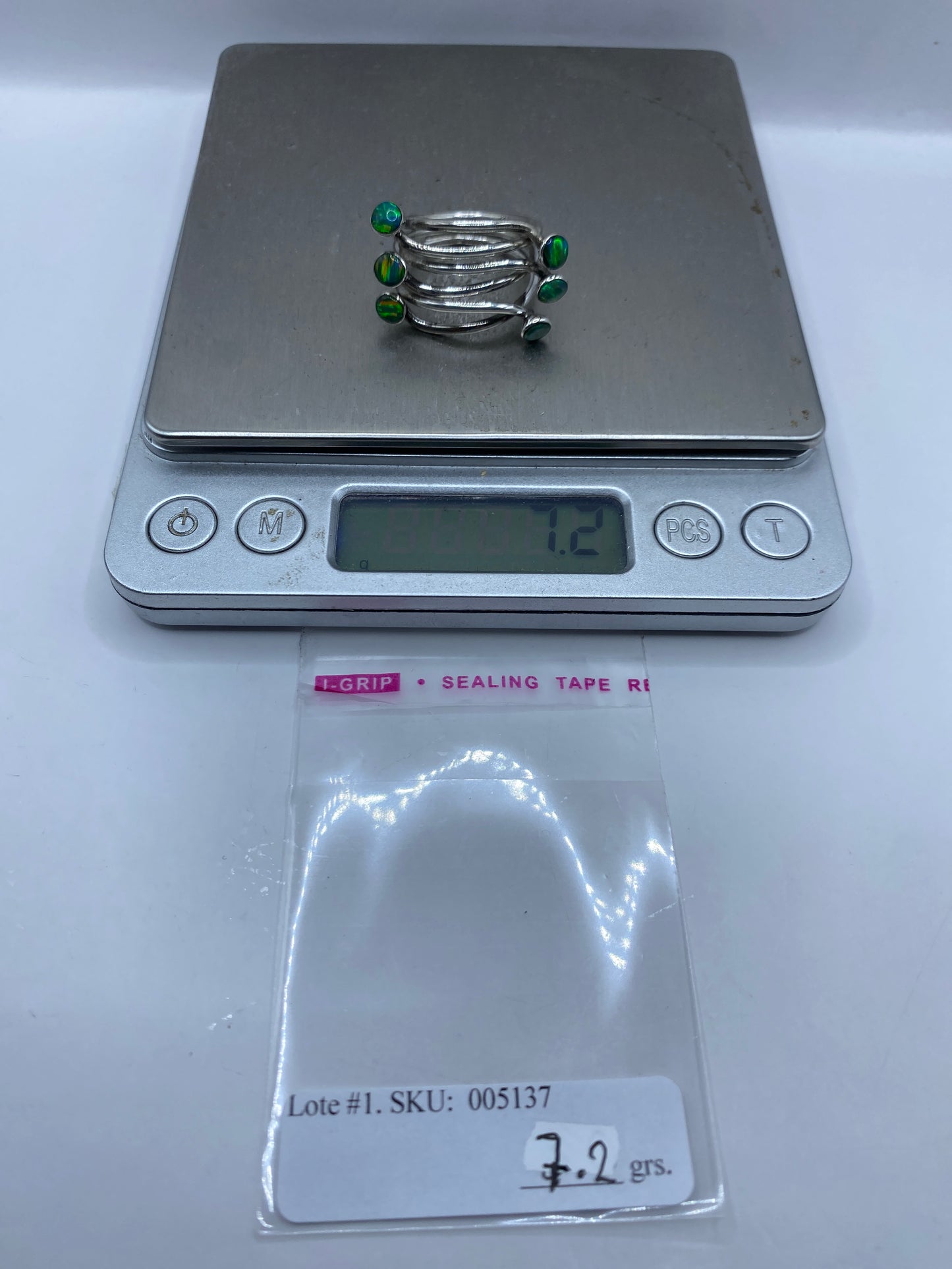 Anillo de Plata Ópalo de Fuego Verde — Taxco .925 — foto 6